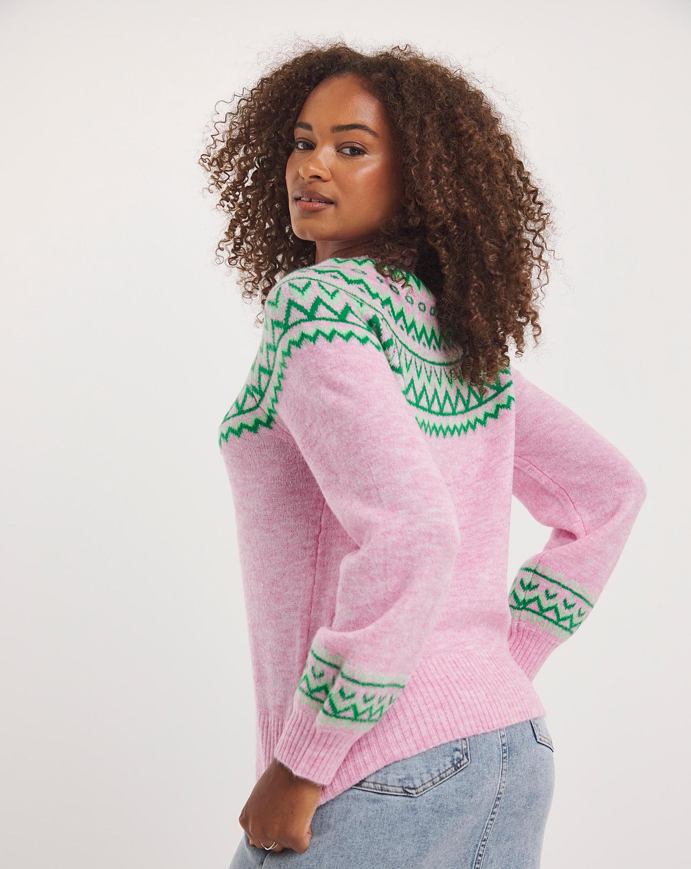 Pink fair deals isle sweater