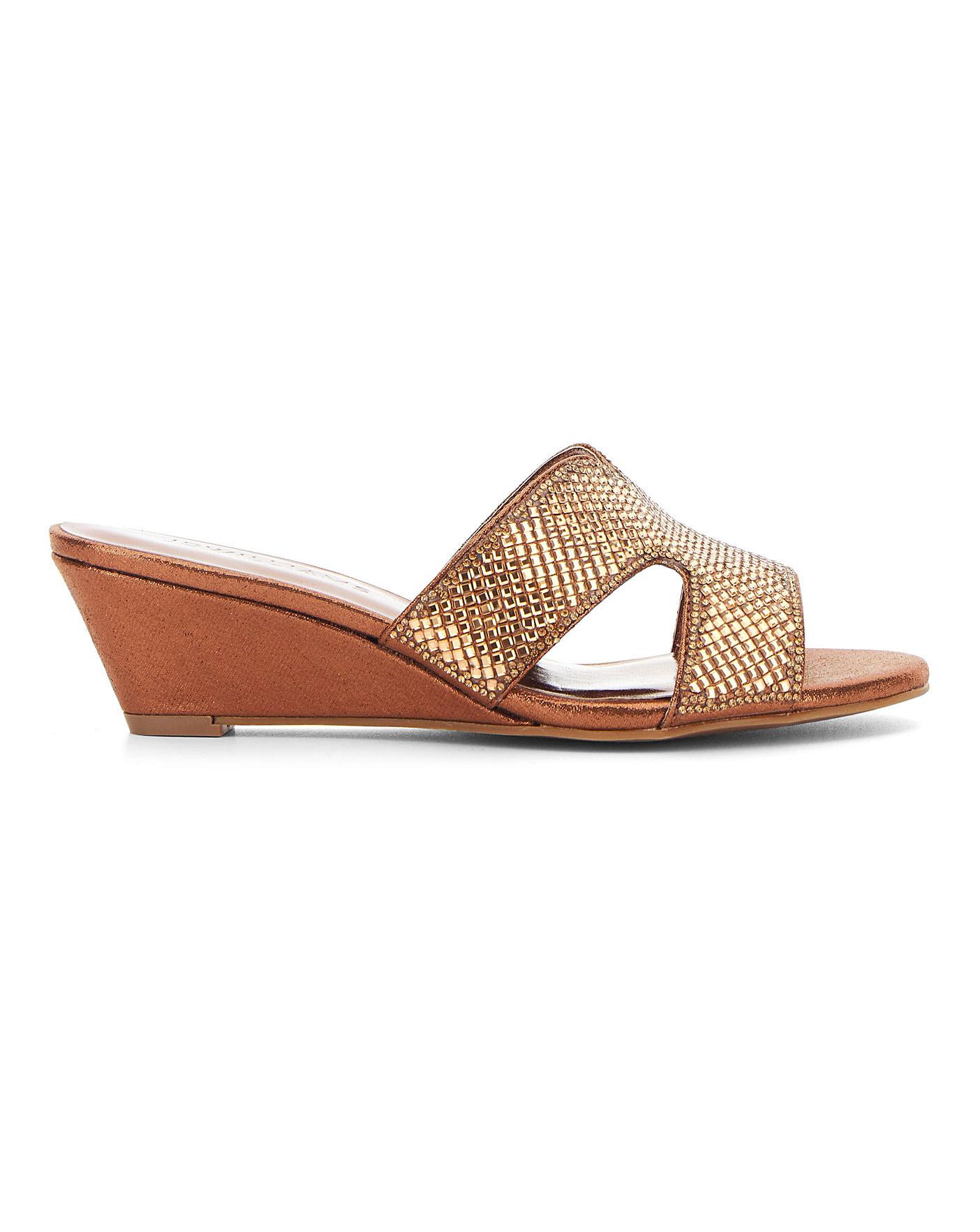 Occasion Wedge Mule Sandals EEE Fit | J D Williams
