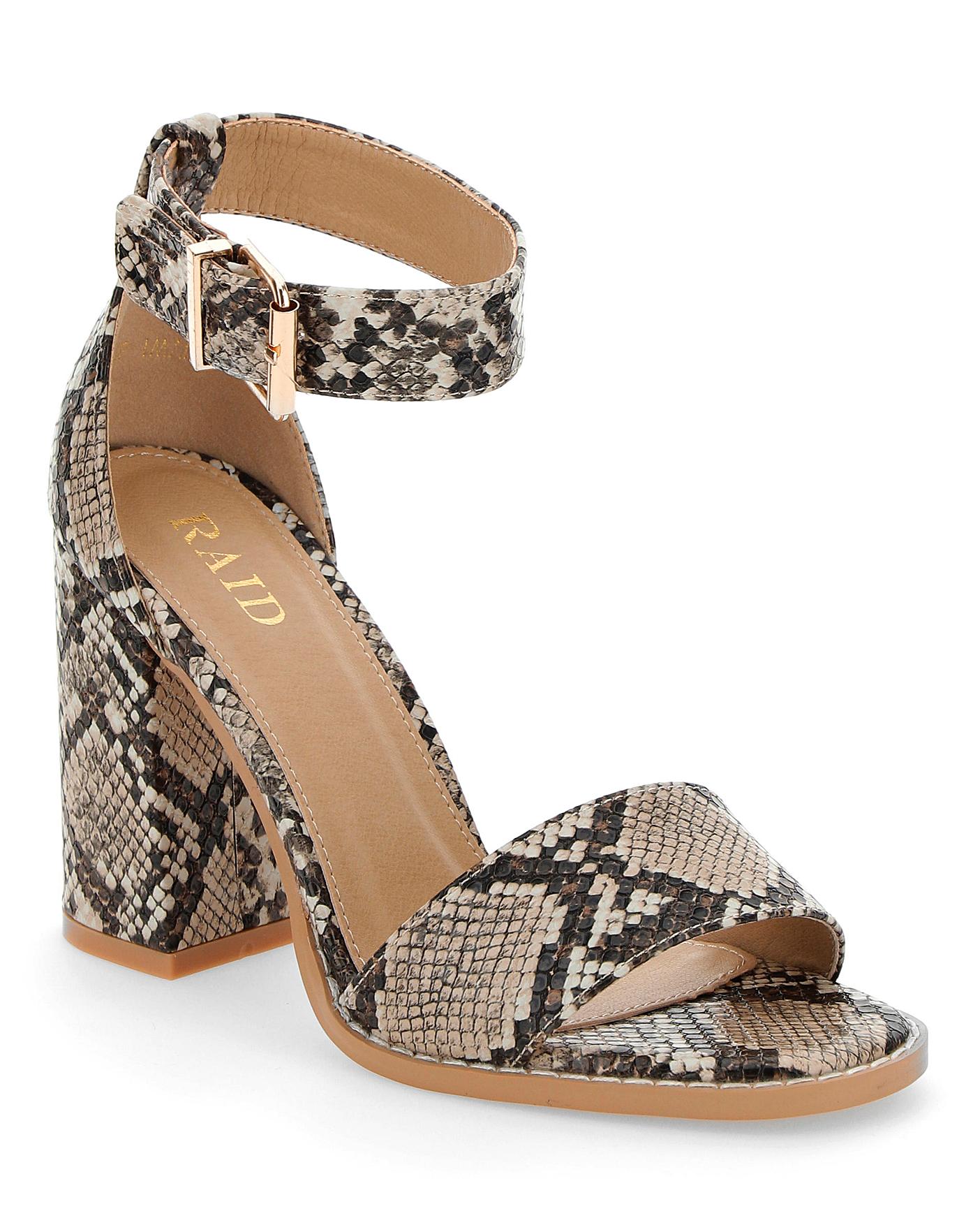 raid imani black block heeled sandals