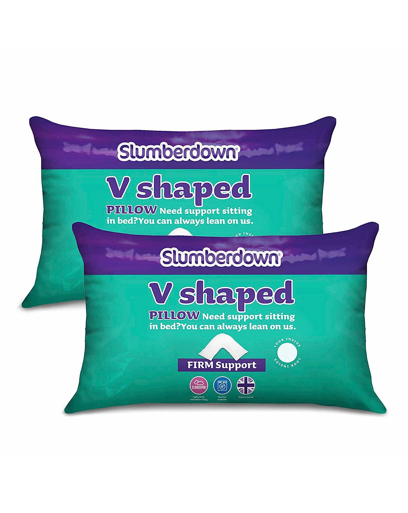 Slumberdown Pack 2 V Pillows With Cover J D Williams