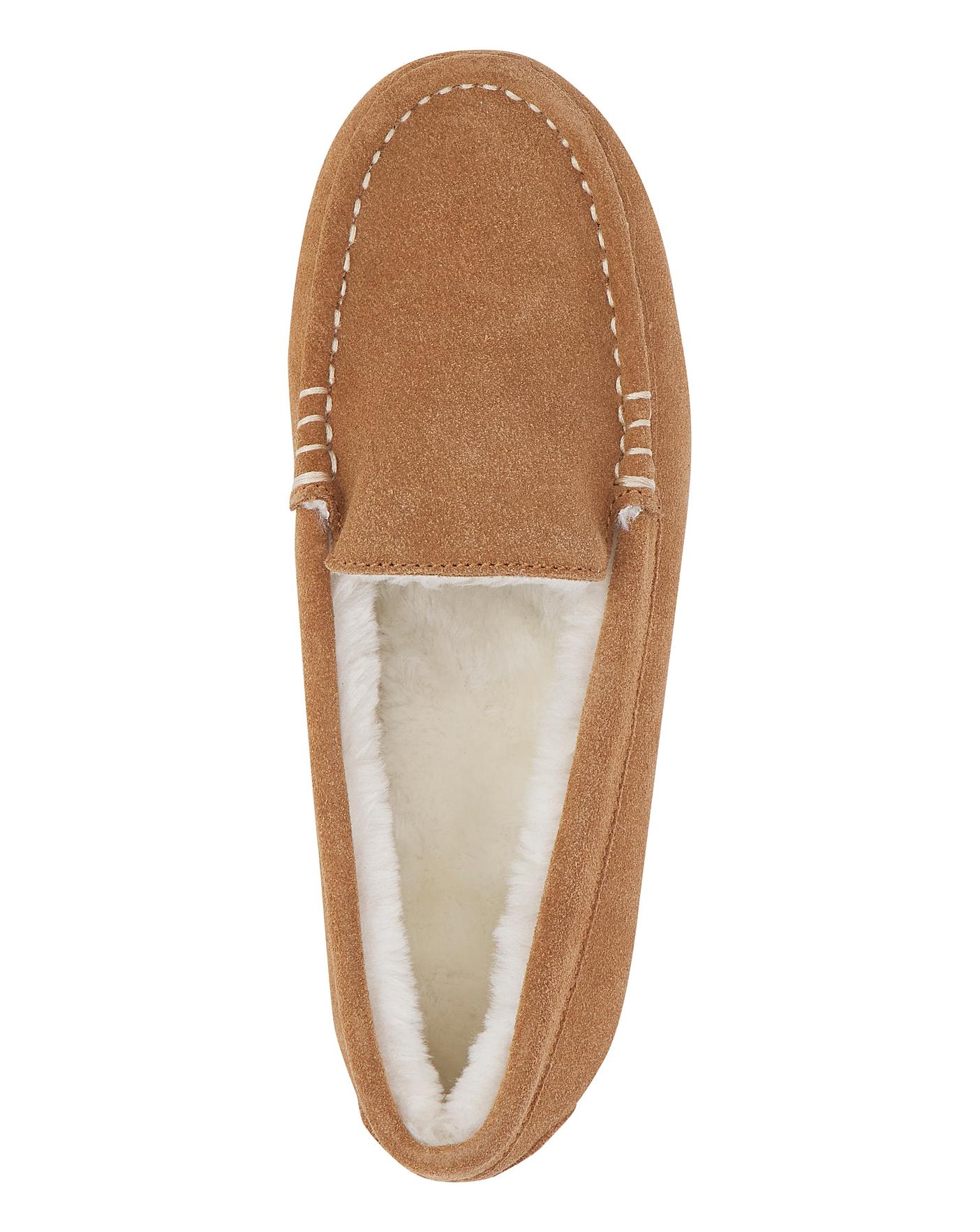 Classic Suede Moccasin Slipper EEE Fit Fashion World