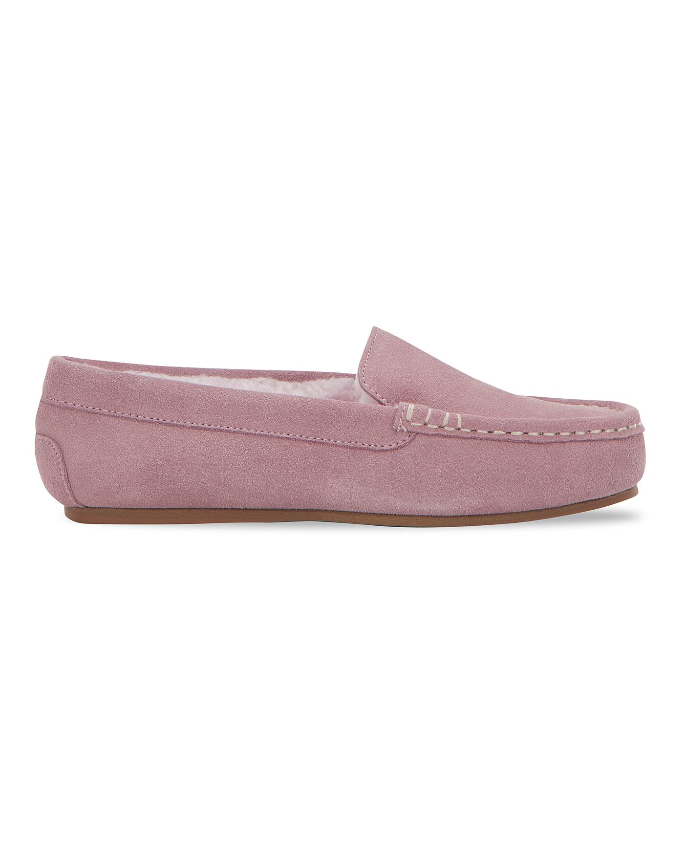 Classic Suede Moccasin Slipper EEE Fit | J D Williams
