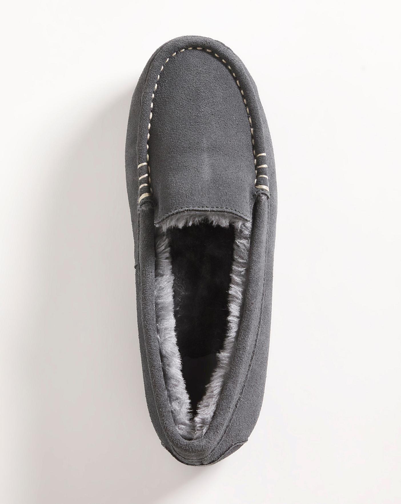 Classic Suede Moccasin Slipper EEE Fit | Ambrose Wilson