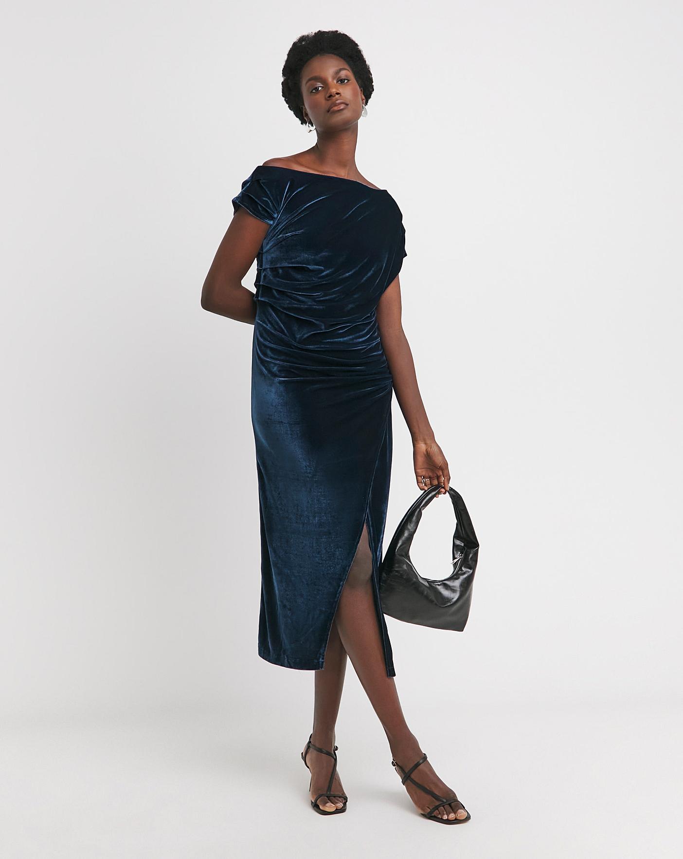 Ax paris blue velvet guarantee midi