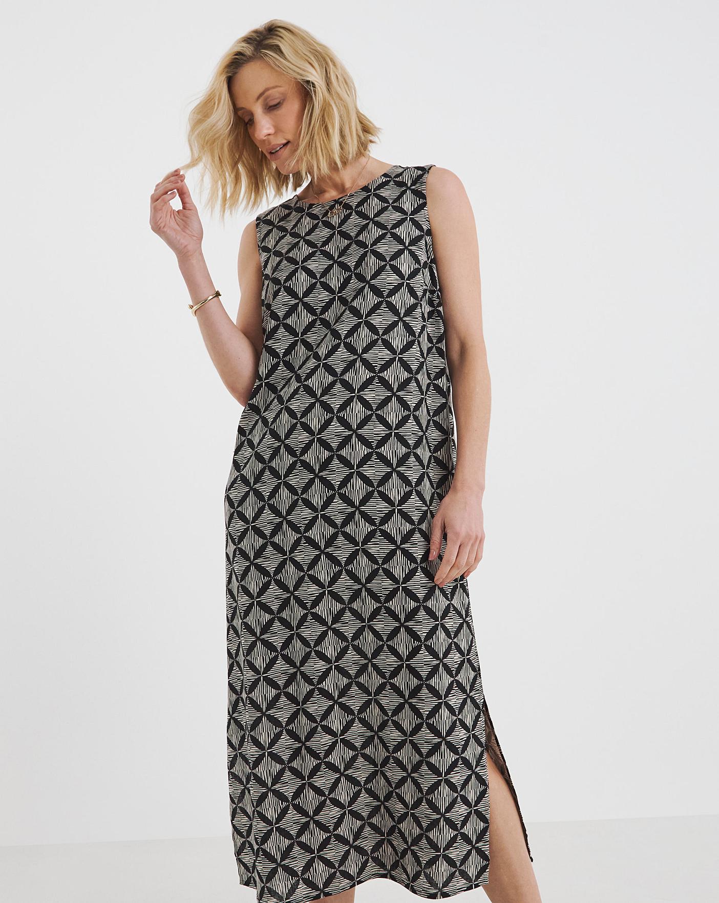 Linen Mix Midi Shift Dress | Oxendales Linen Mix Midi Shift Dress | Oxendales