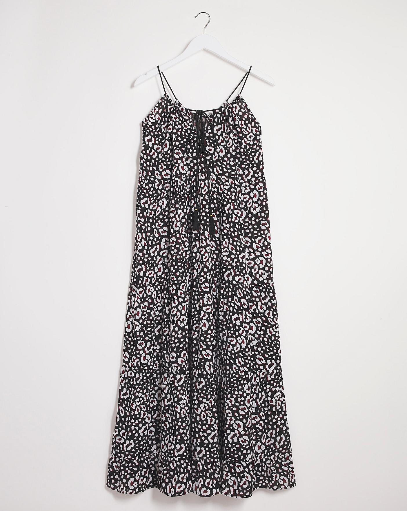 Nid Beach Maxi Dress In Animal Print Design