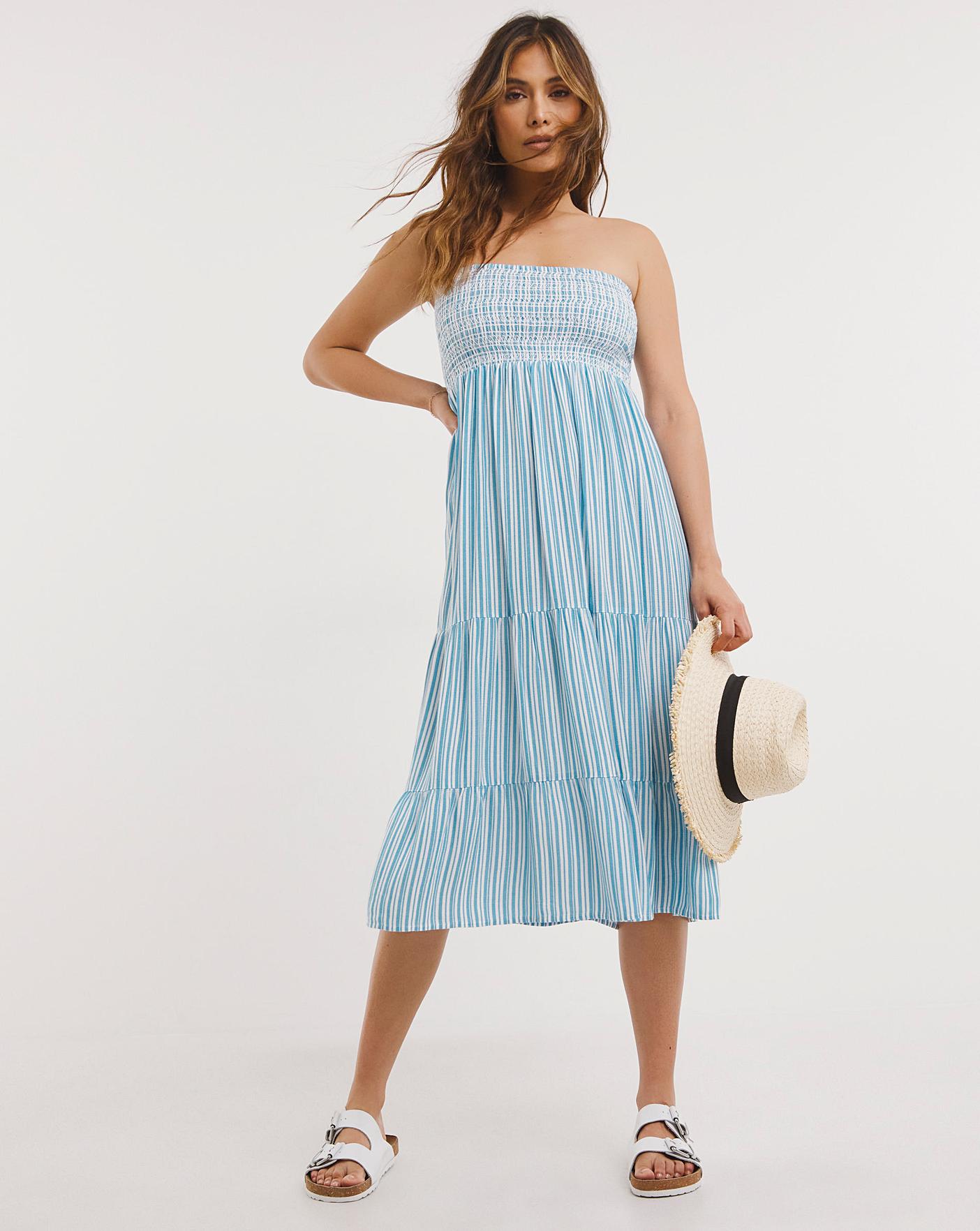 Dobby Bandeau Beach Dress | J D Williams