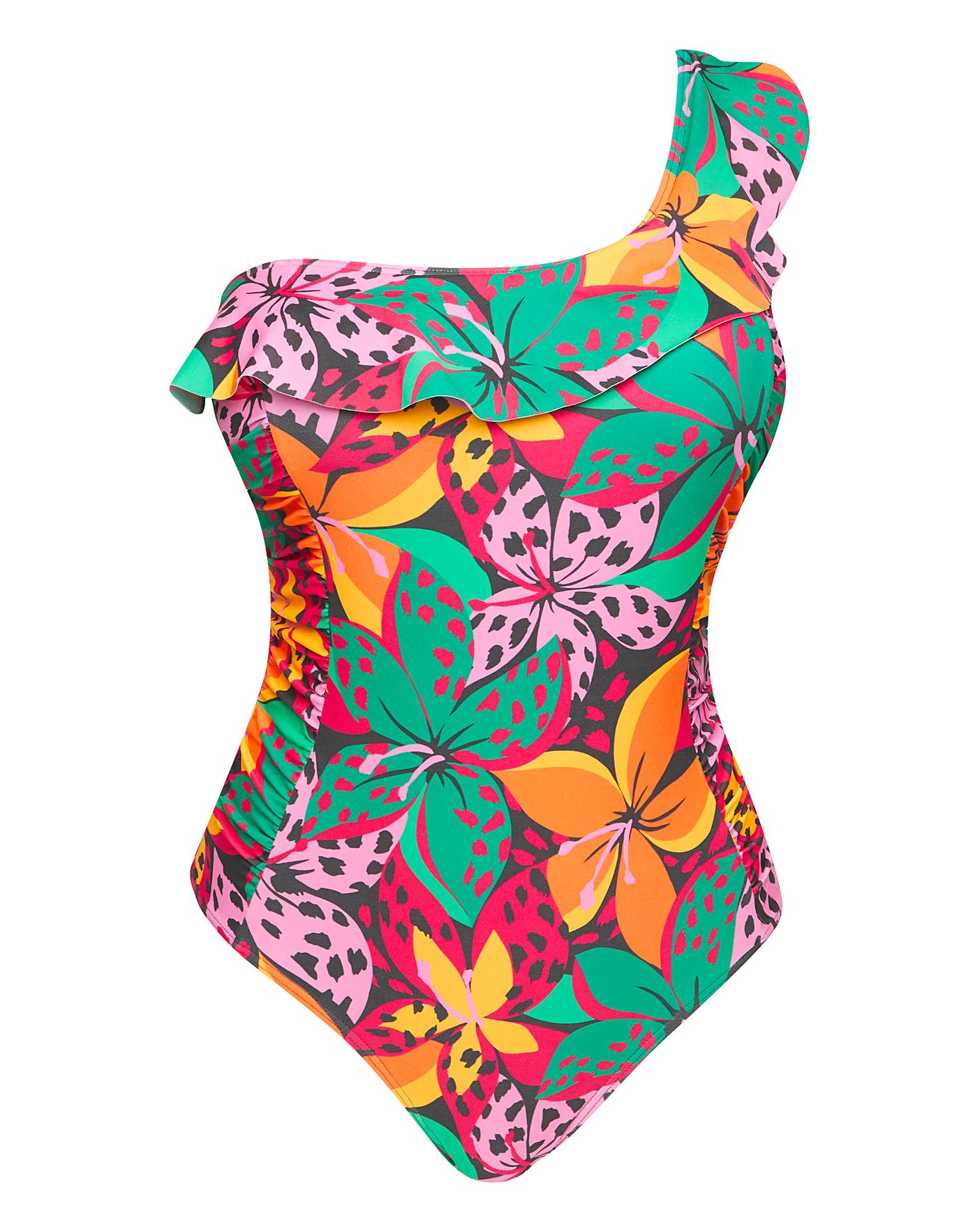 Simply Be One Shoulder Swimsuit Crazy Clearance