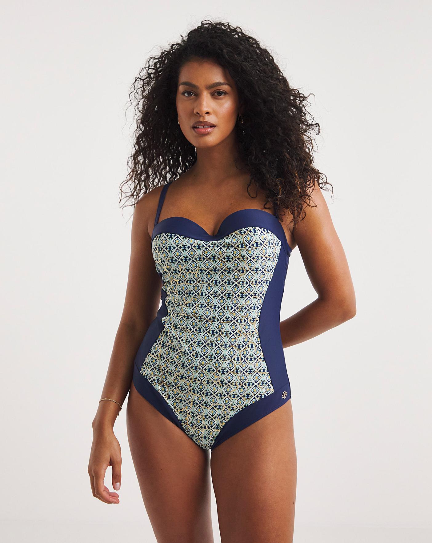 Buy Joanna Hope Blue Tile Print Swimsuit from Next USA