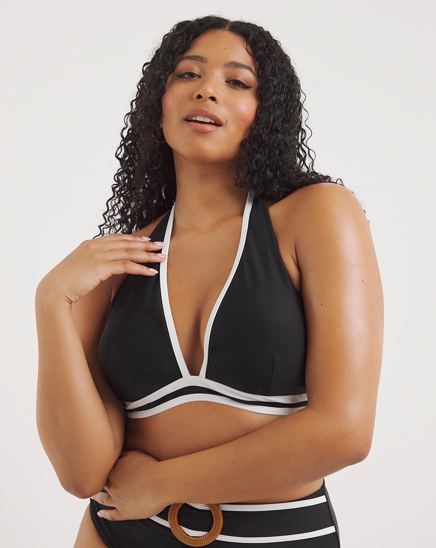 High neck bikini top best sale plus size