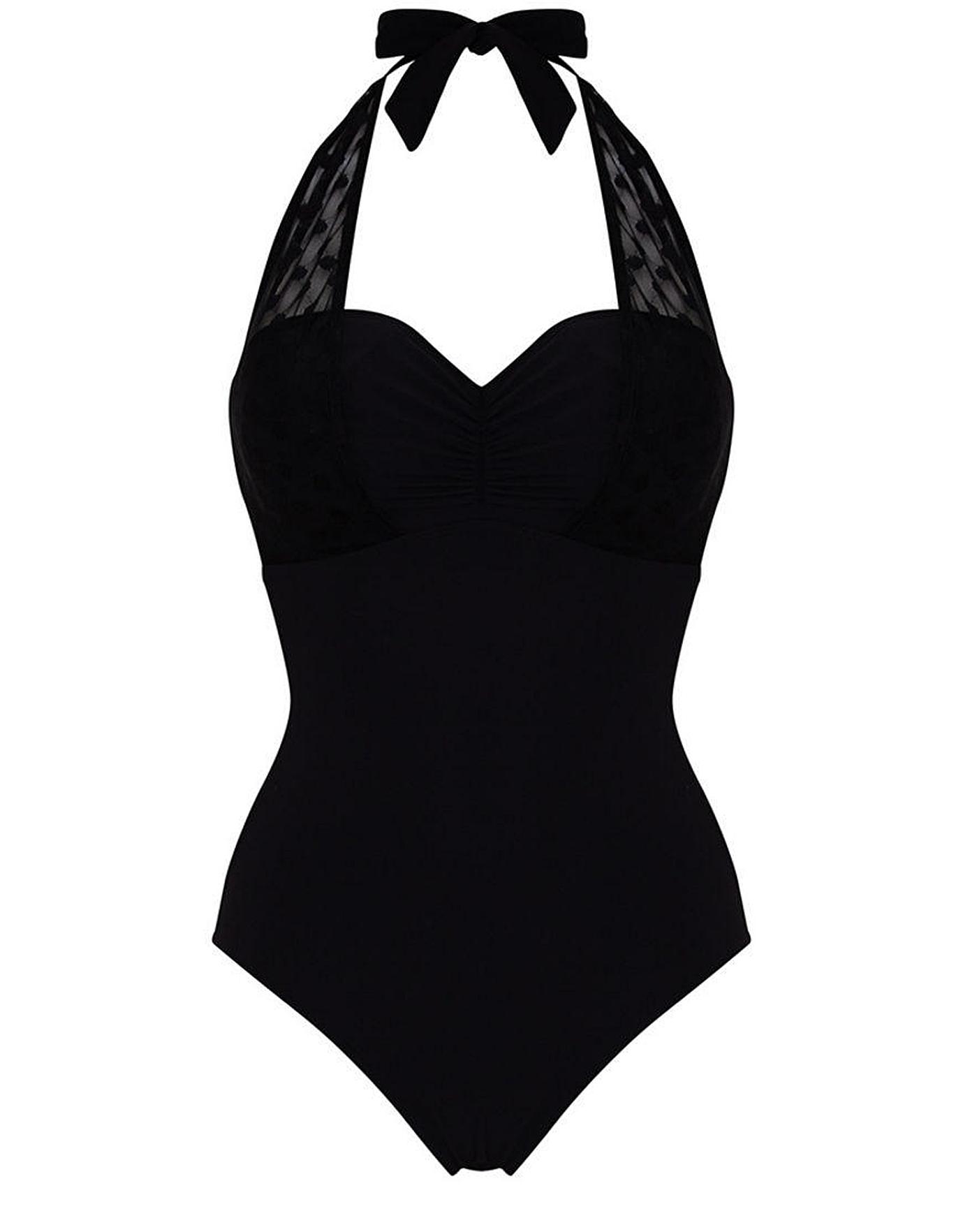 Figleaves Icon Spot Mesh D-G Swimsuit | Simply Be