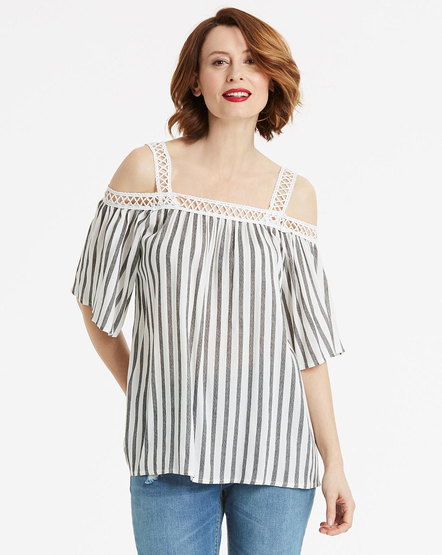white no shoulder top