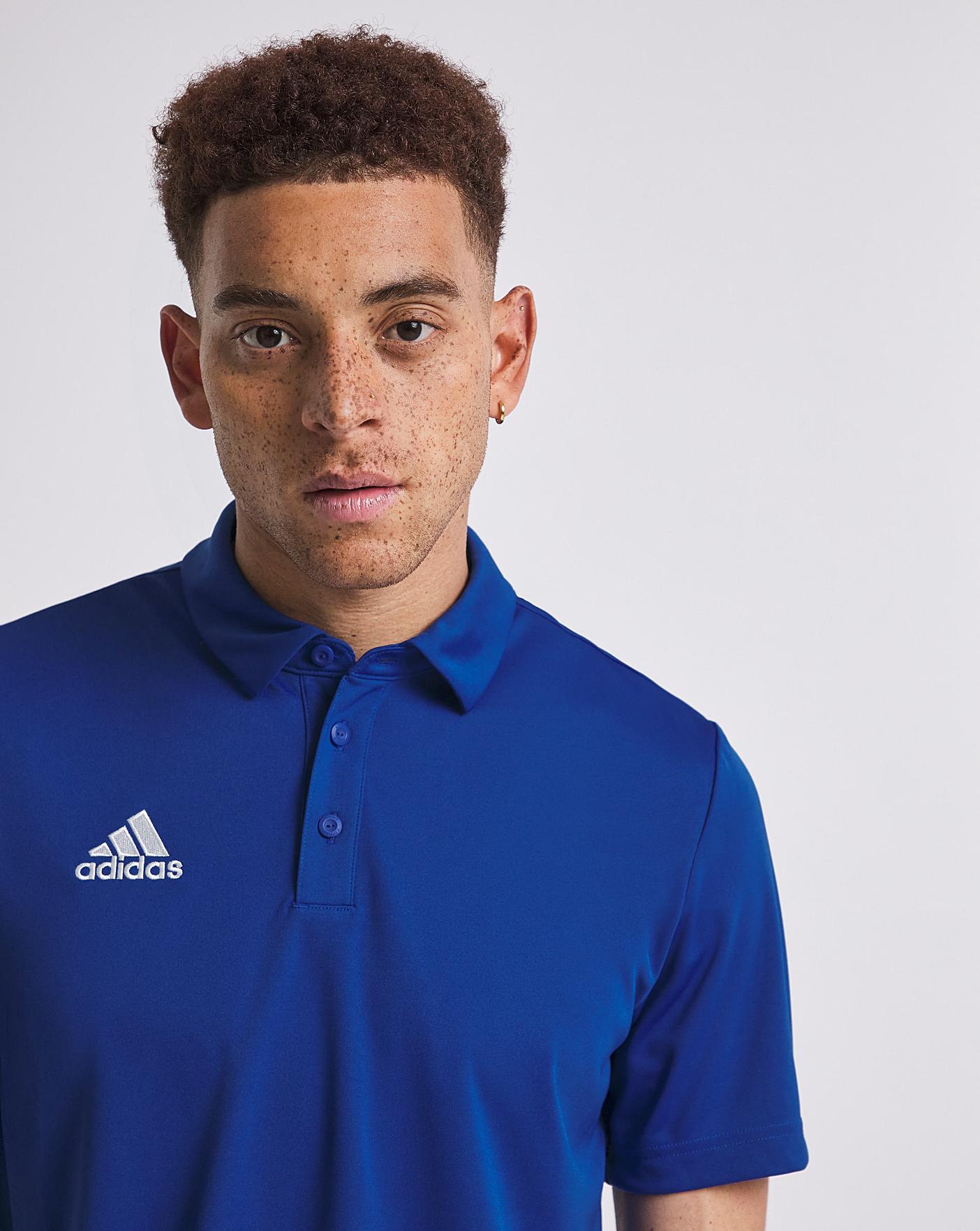 blue adidas polo