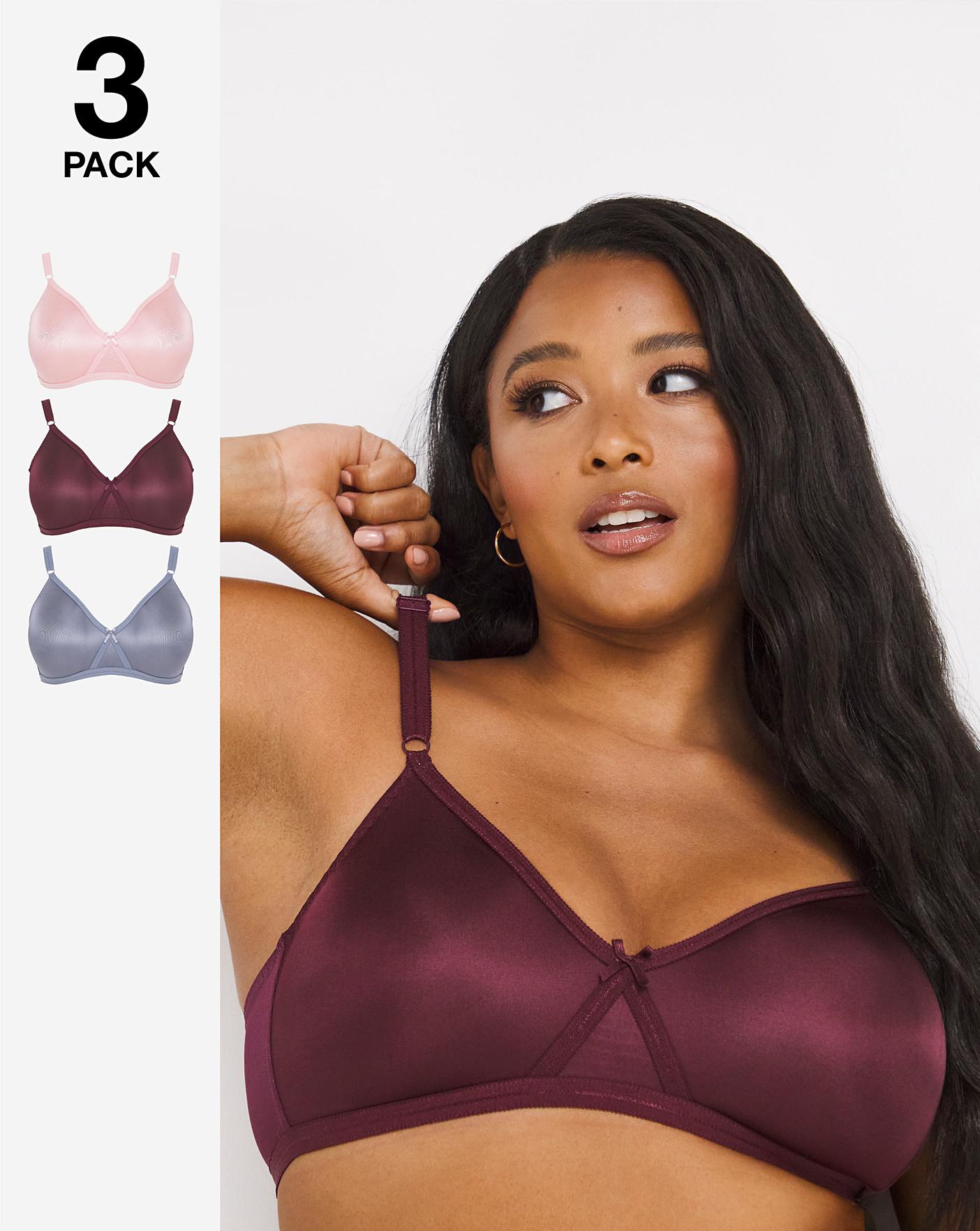3 Pack Claire Full Cup Non Wired Bras