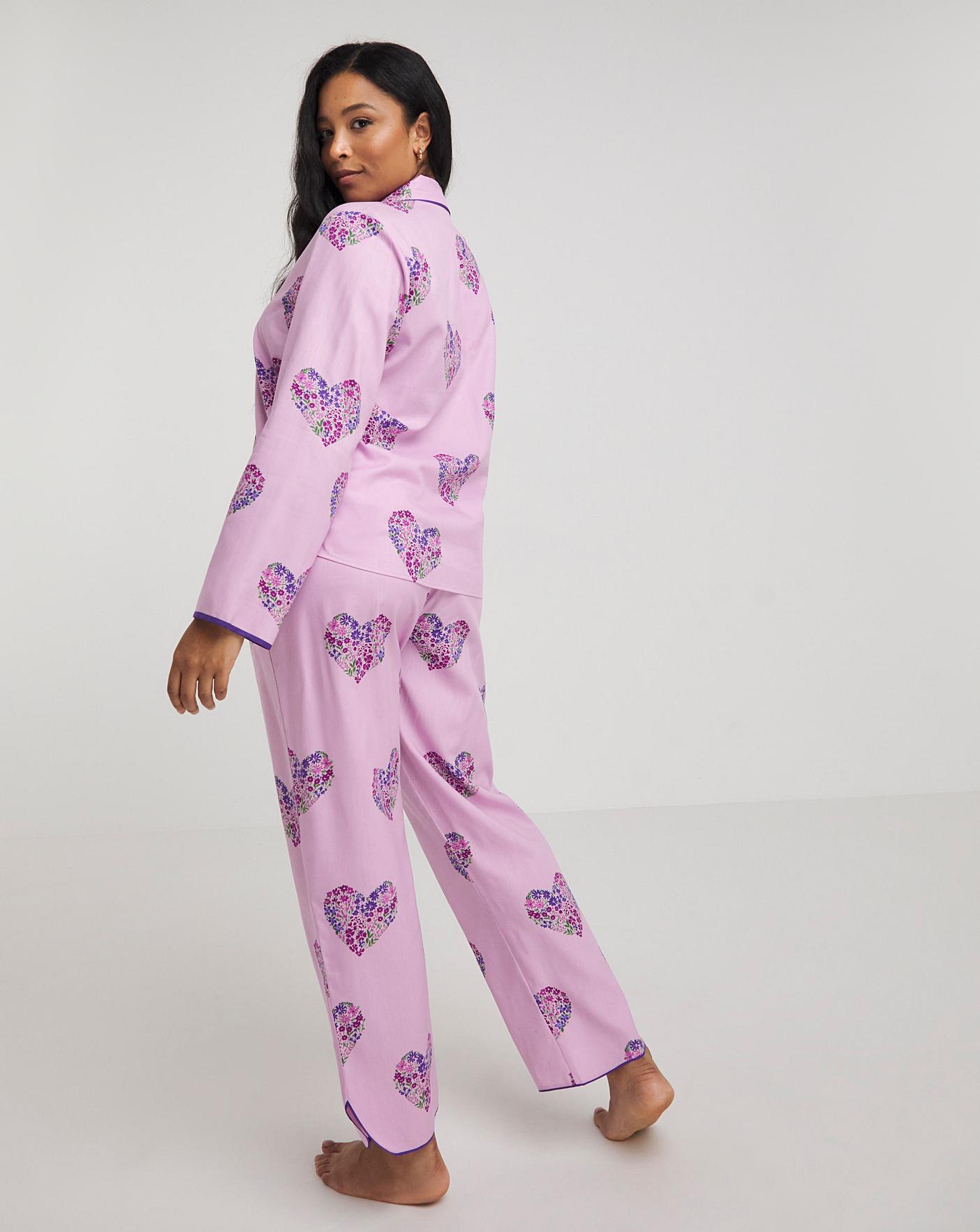 Cotton Modal Heart Print Pyjama Bottoms, Cyberjammies