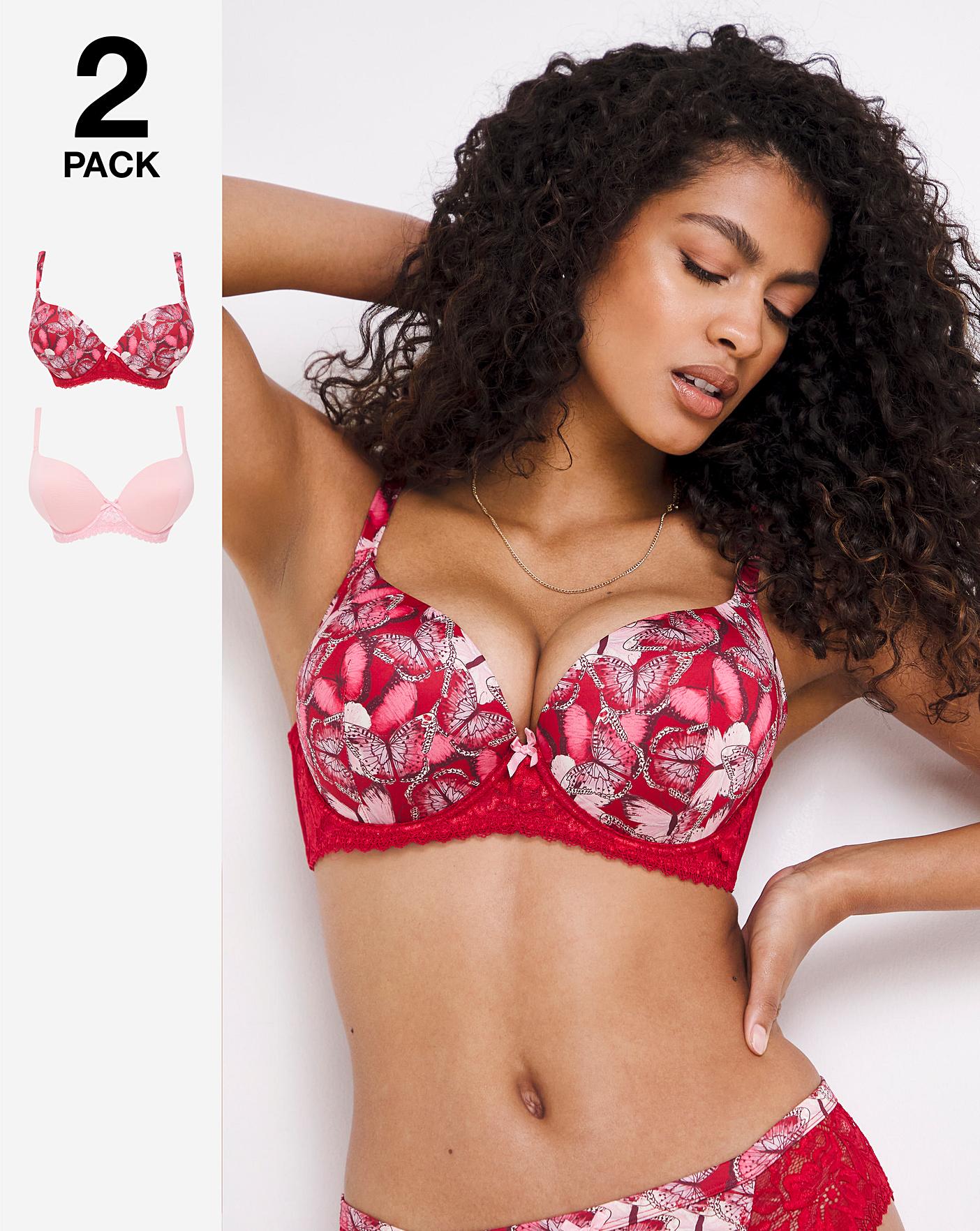 Buy Red Floral Lace Underwired Bra 42C, Bras