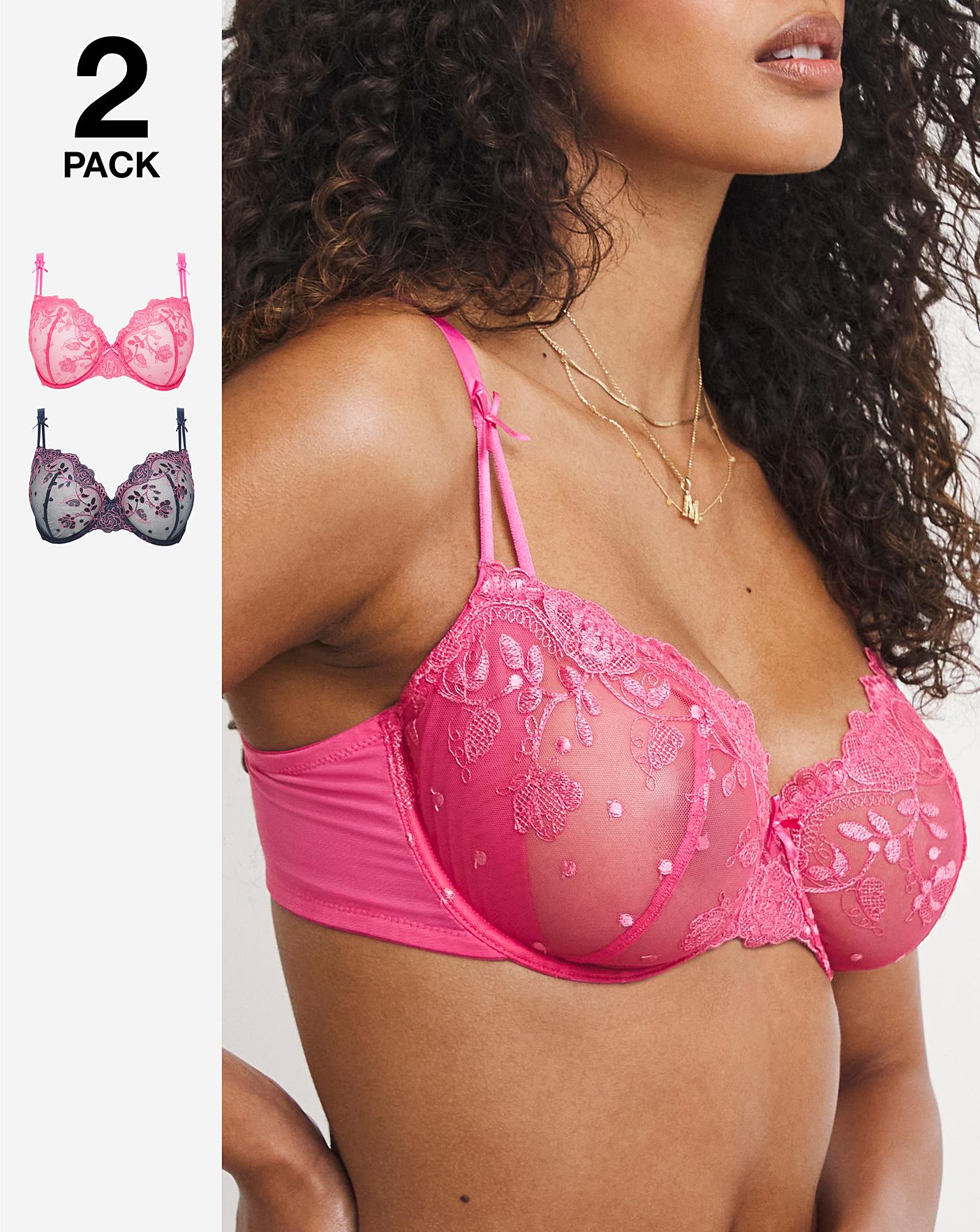 Pack of 2 Embroidered Wired Bras
