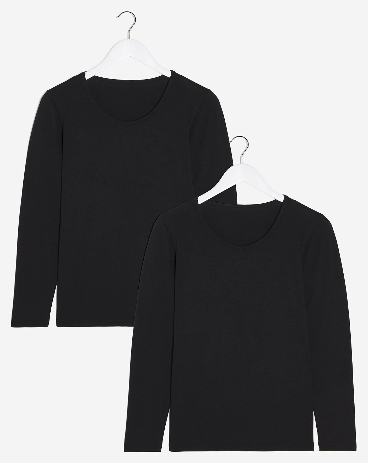 black thermal long sleeve top