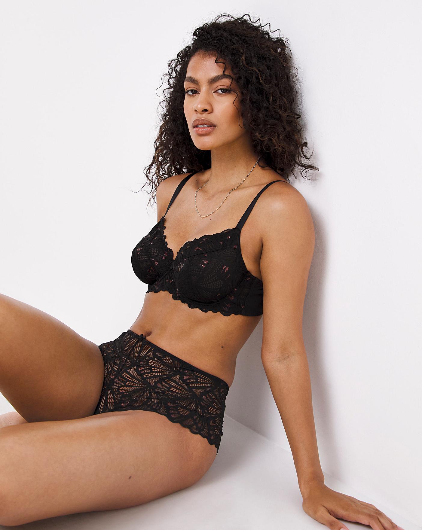 Black Butterfly Lace Low Rise Short