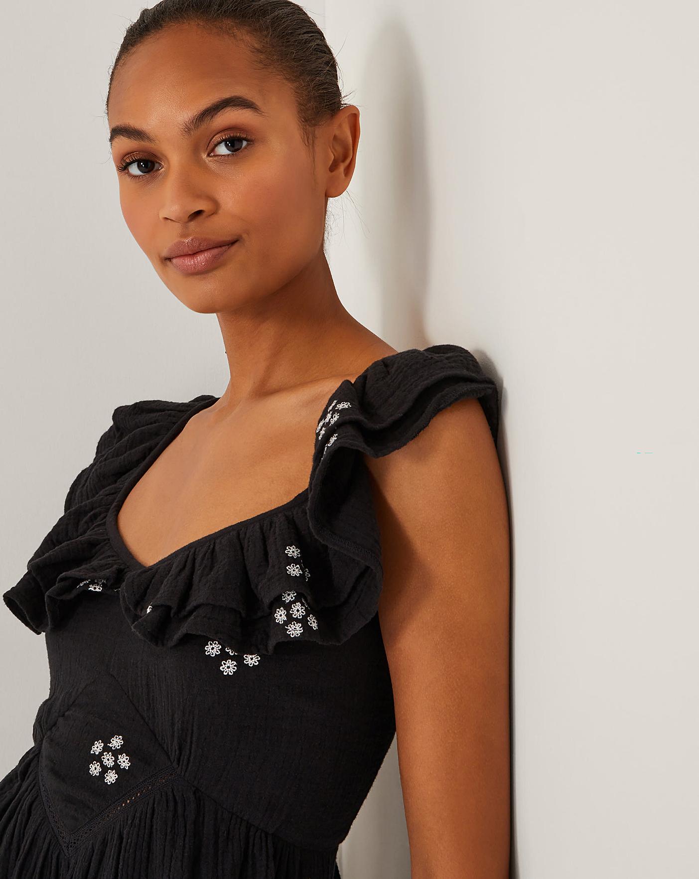 Monsoon Daisy Frill Midi Dress | Simply Be