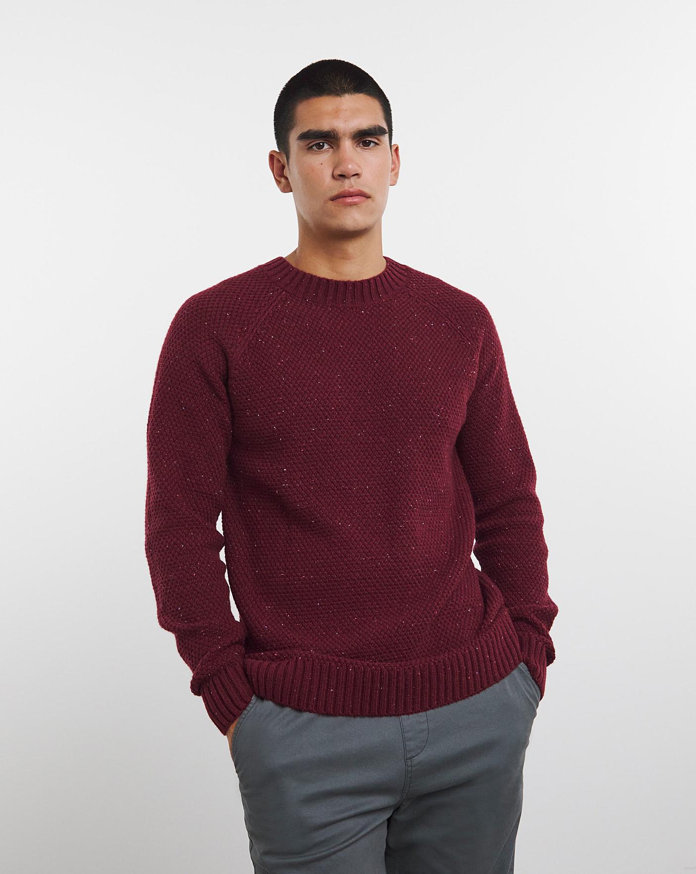 Nep Yarn Knitted Crew Neck Jumper | Premier Man