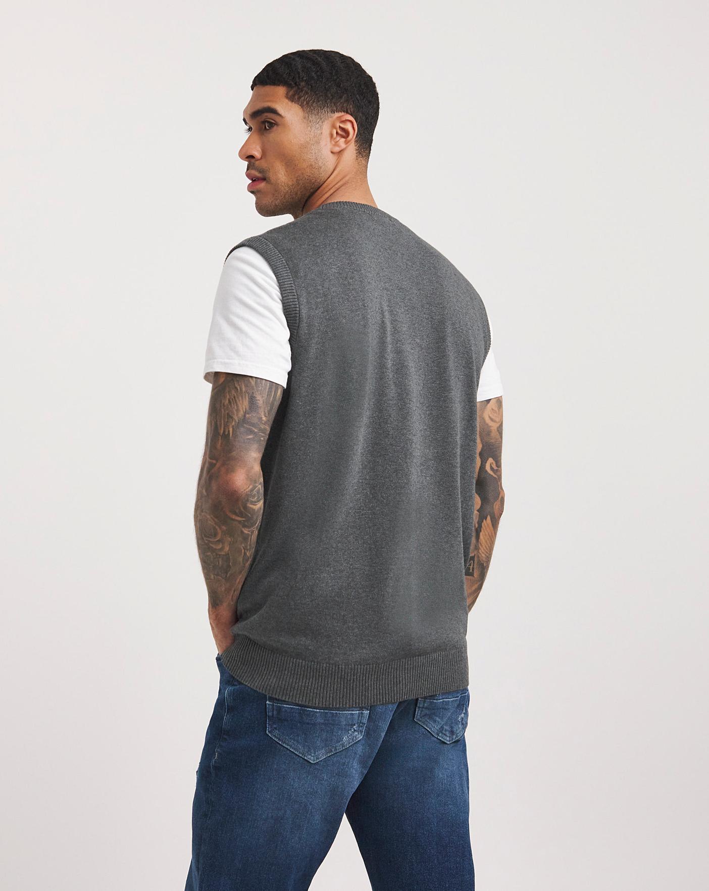 Men's sleeveless jumpers on sale tesco