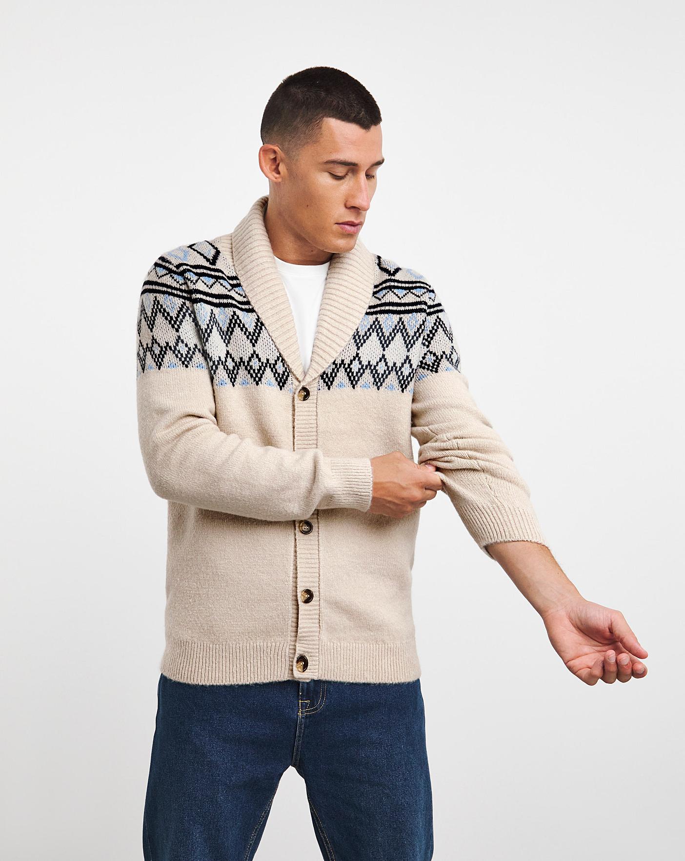 Mens fairisle outlet cardigan