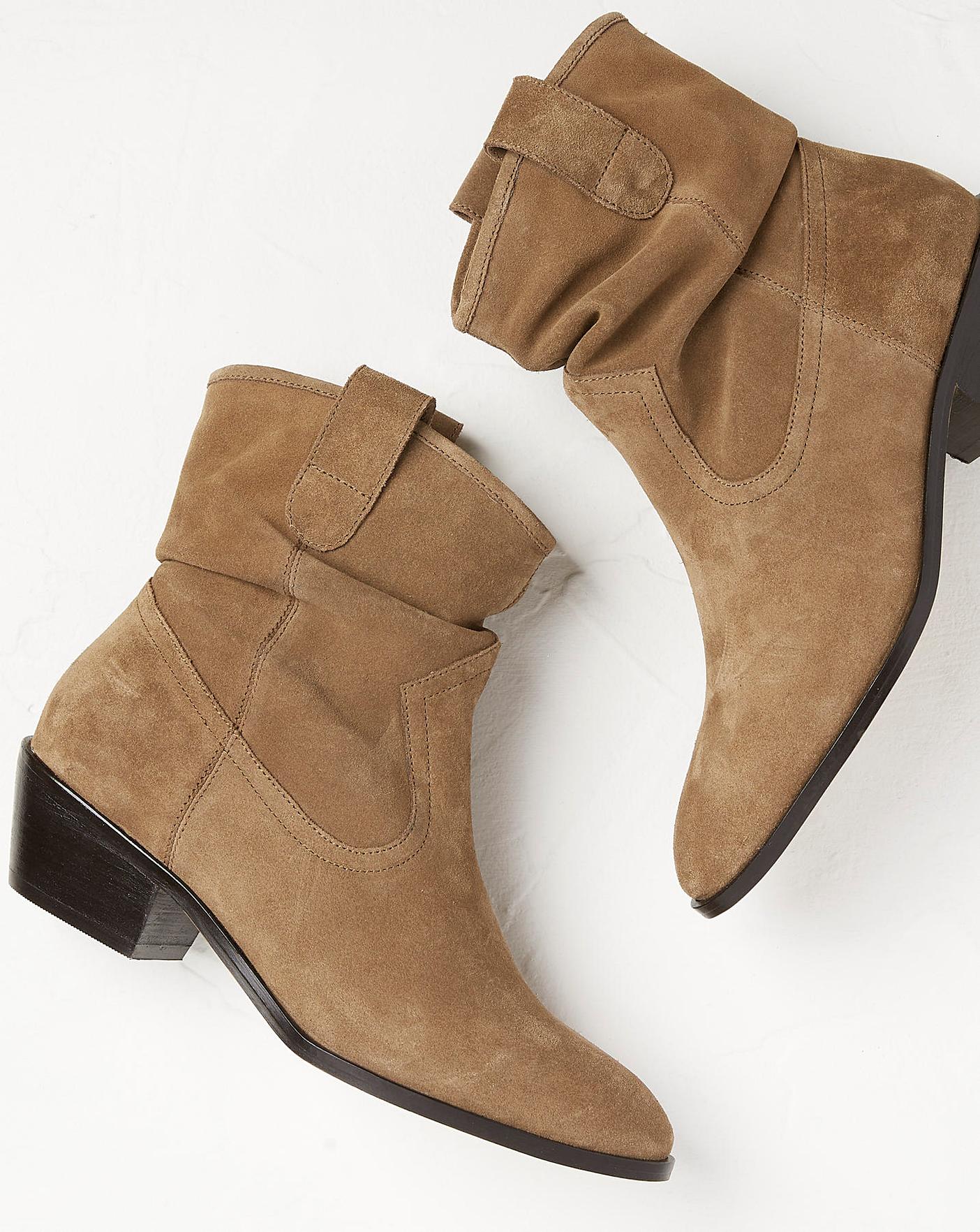 FatFace Polly Suede Western Slouchy Boot Marisota