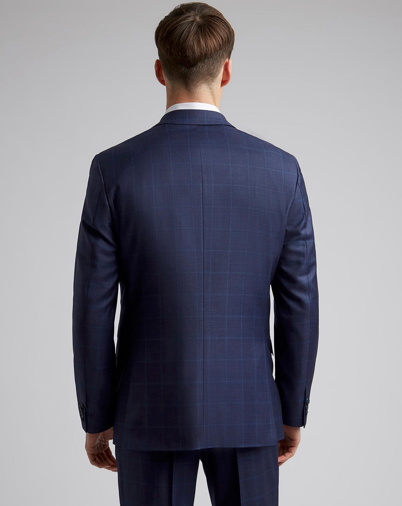 Ted baker tailored clearance fit blue overcheck waistcoat