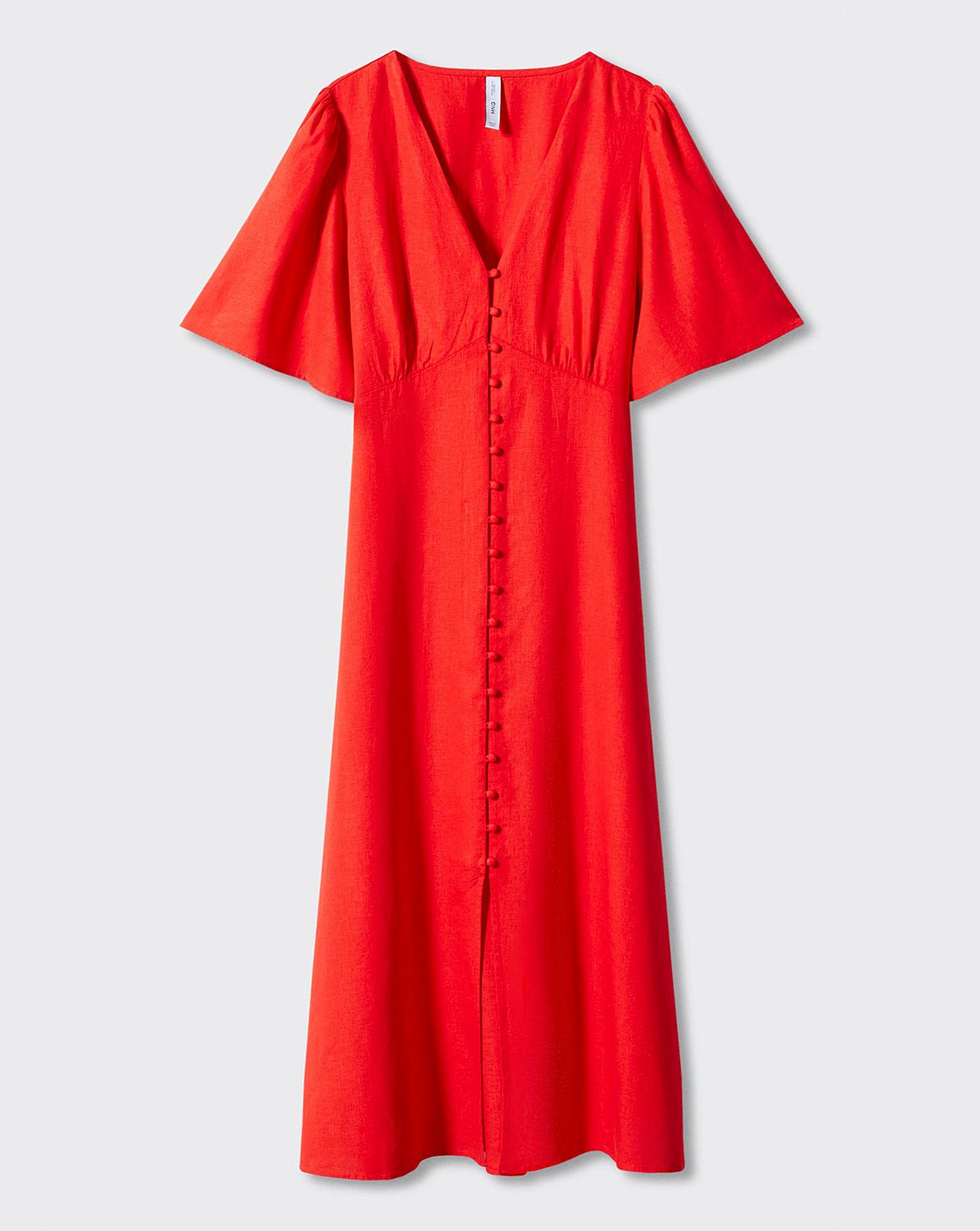 Mango buttoned outlet midi dress