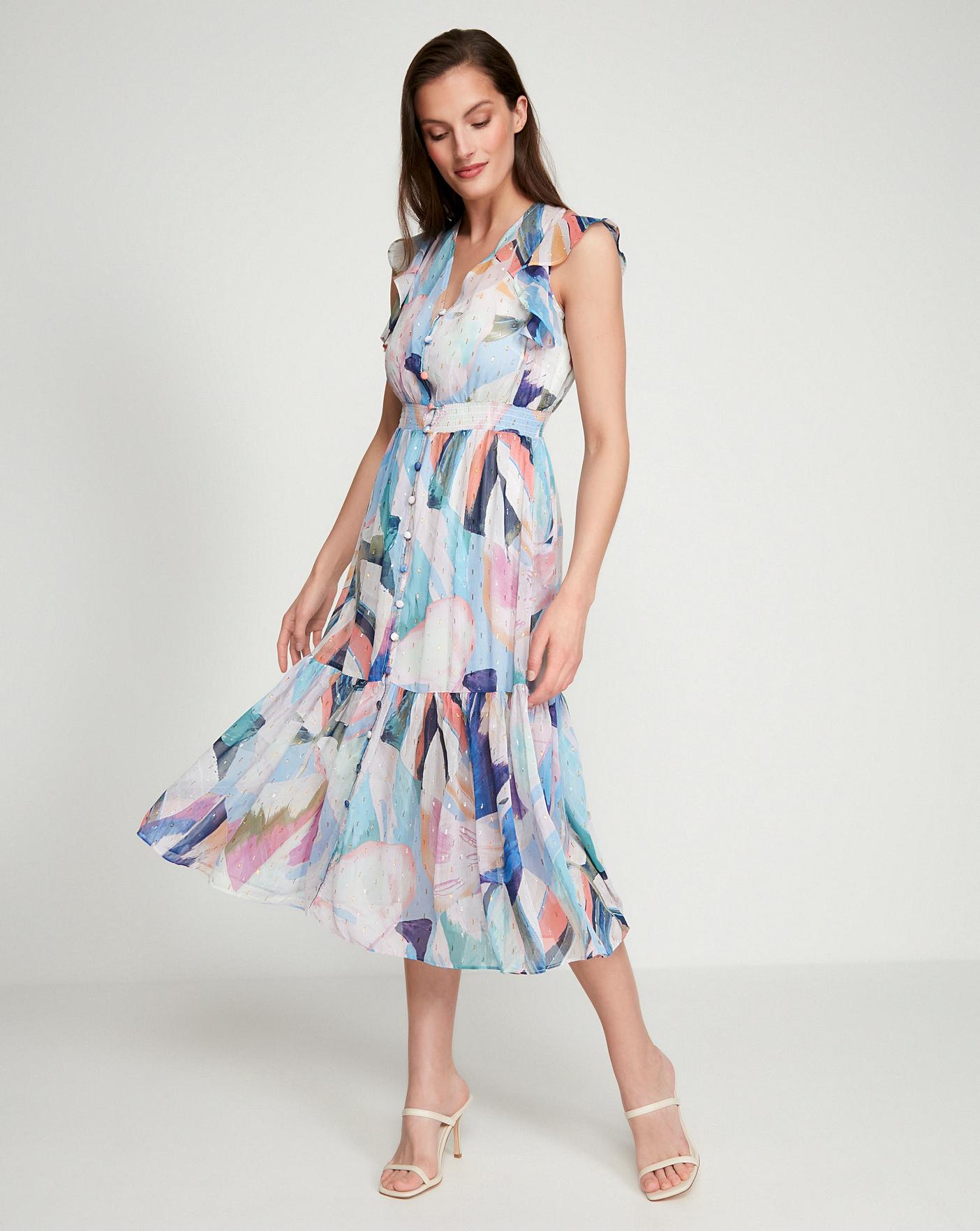 Sonder Studio Abstract Palm Dress | J D Williams