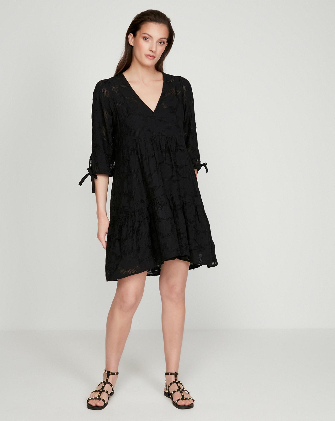 Black lace cheap smock dress