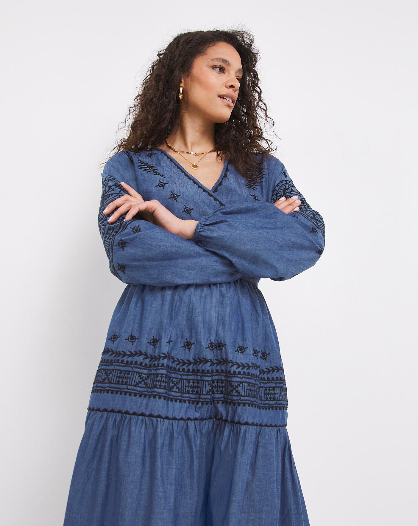 Joe Browns Embroidery Denim Dress J D Williams