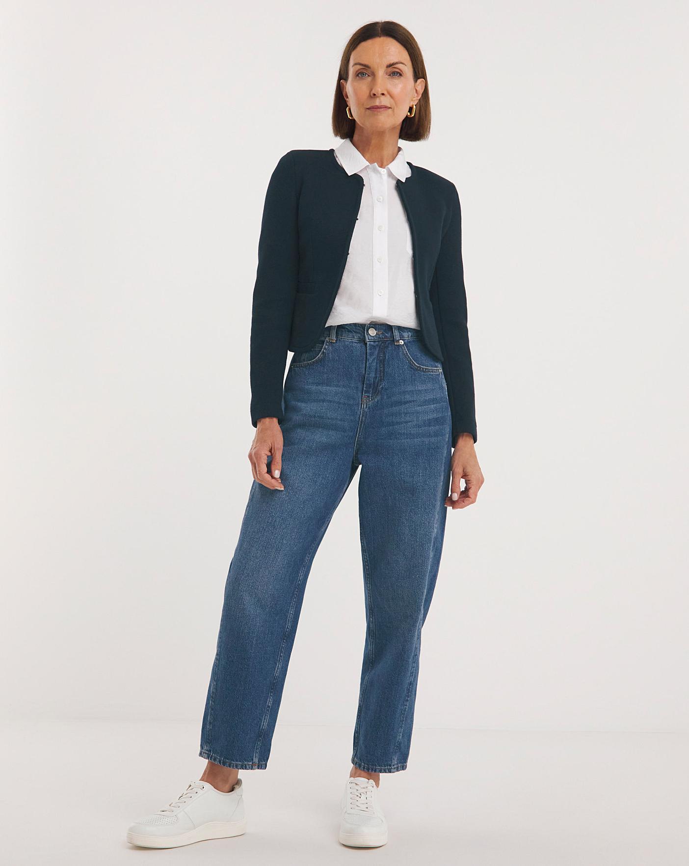 Whistles Collarless Jersey Jacket Oxendales