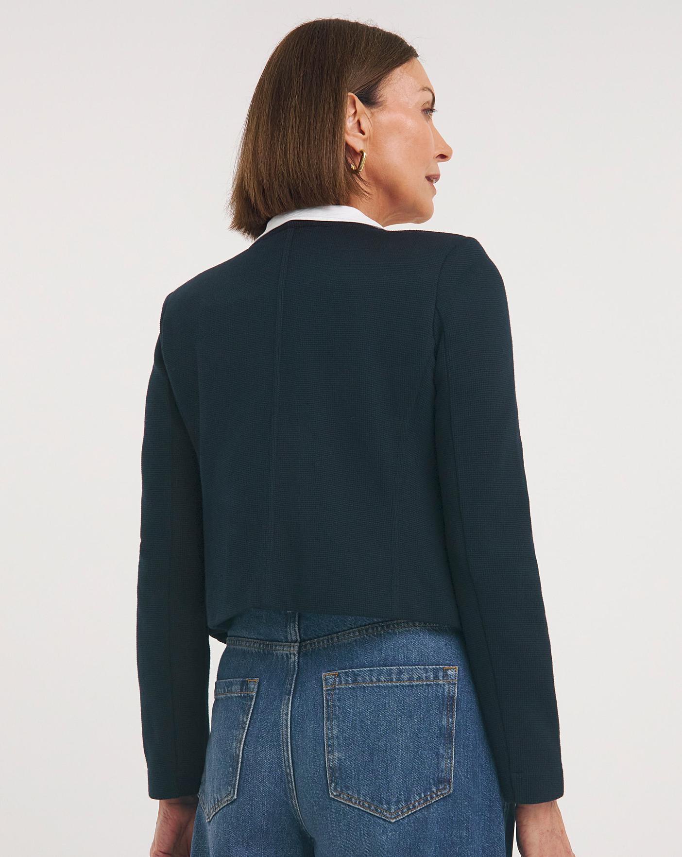 Whistles Collarless Jersey Jacket Oxendales