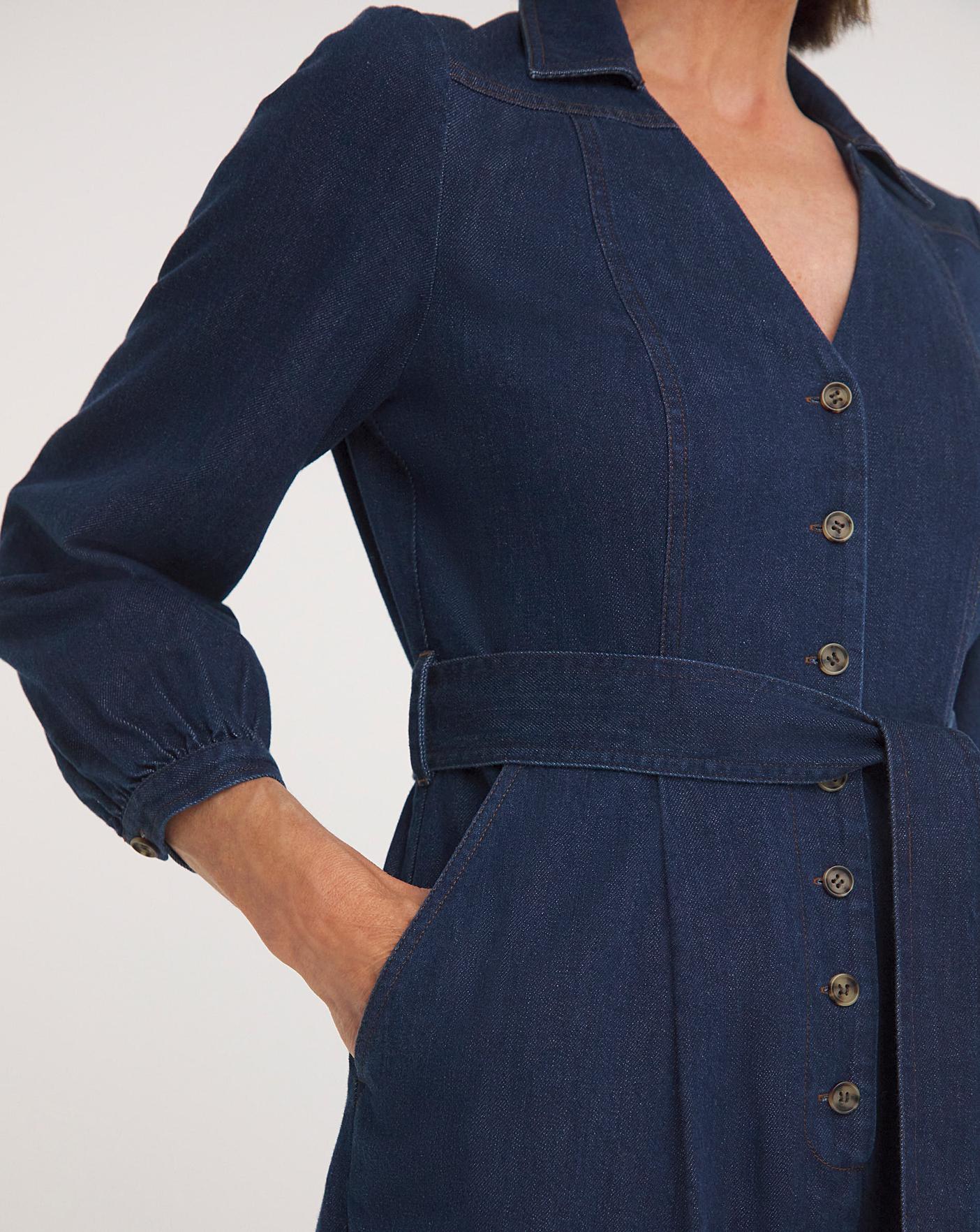 Whistle Denim Belted Jumpsuit J D Williams
