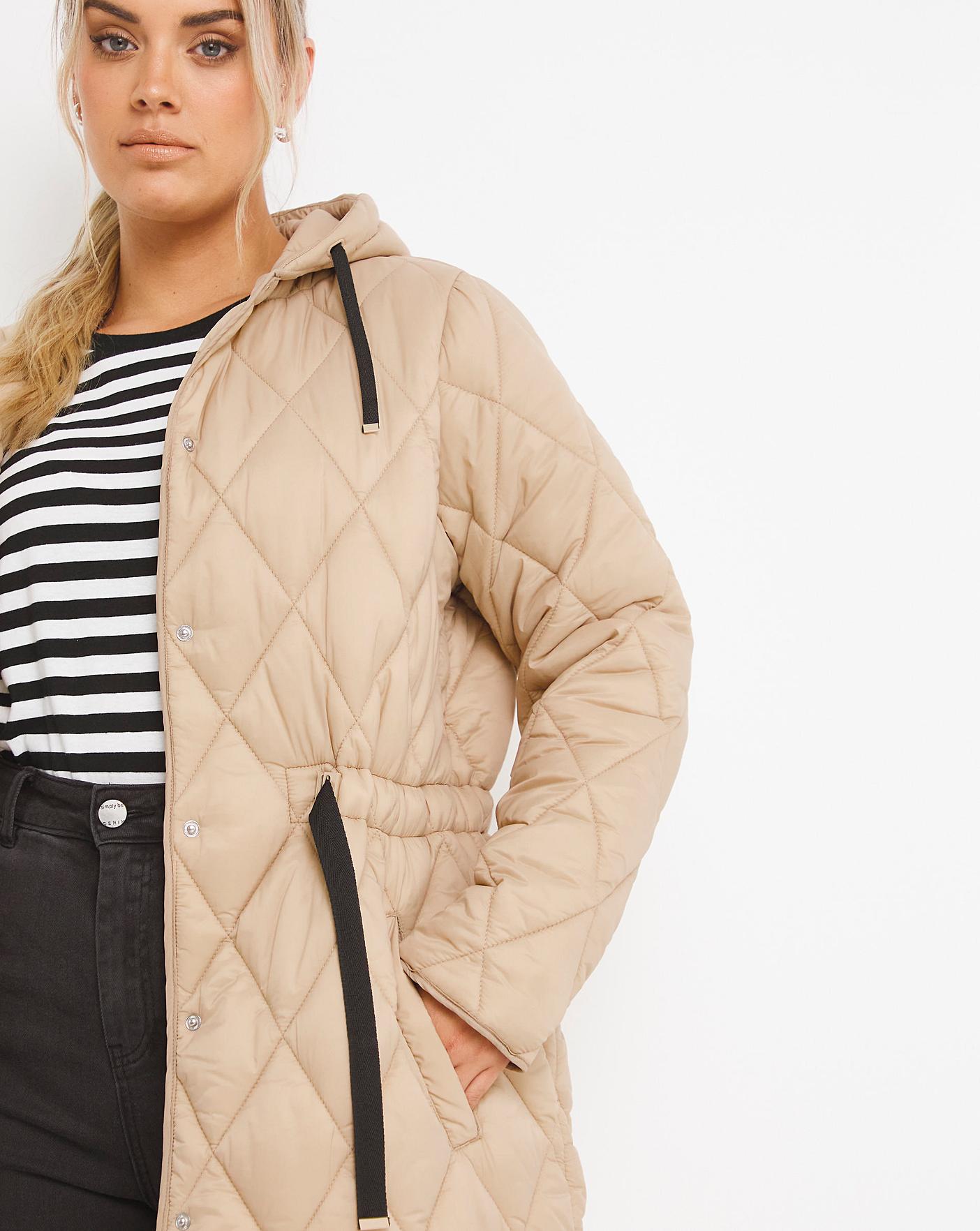 Camel Adjustable Quilted Coat | Fashion World