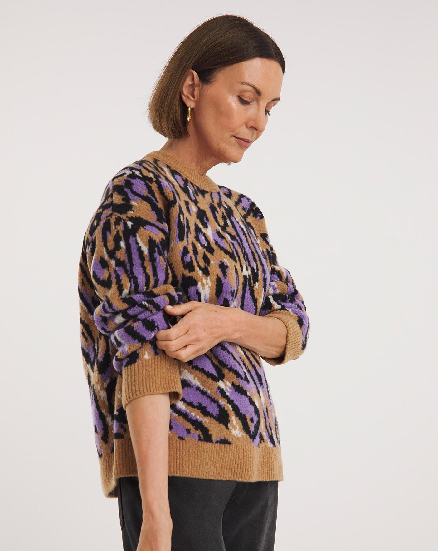 Multicolour Waving Leopard Jacquard Knit, WHISTLES