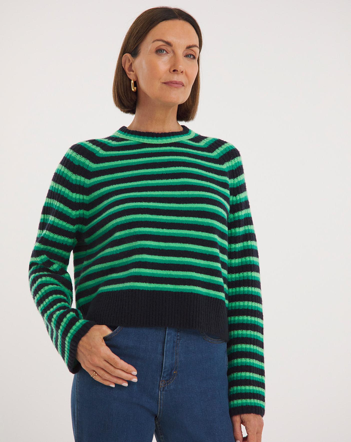 Whistles Wool Mix Stripe Crew Jumper | J D Williams