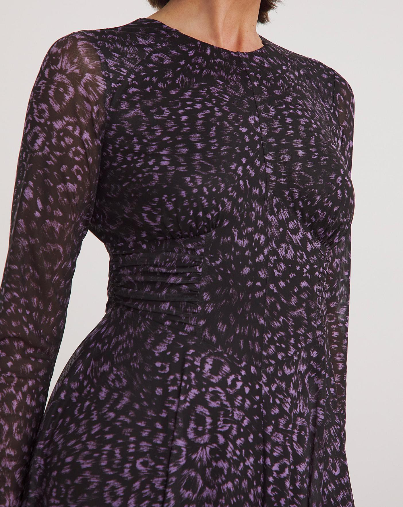 Purple/Multi Feather Leopard Mesh Top, WHISTLES