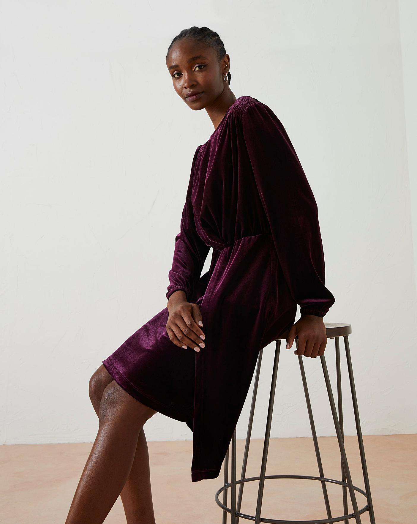 H&m velvet hot sale wrap dress