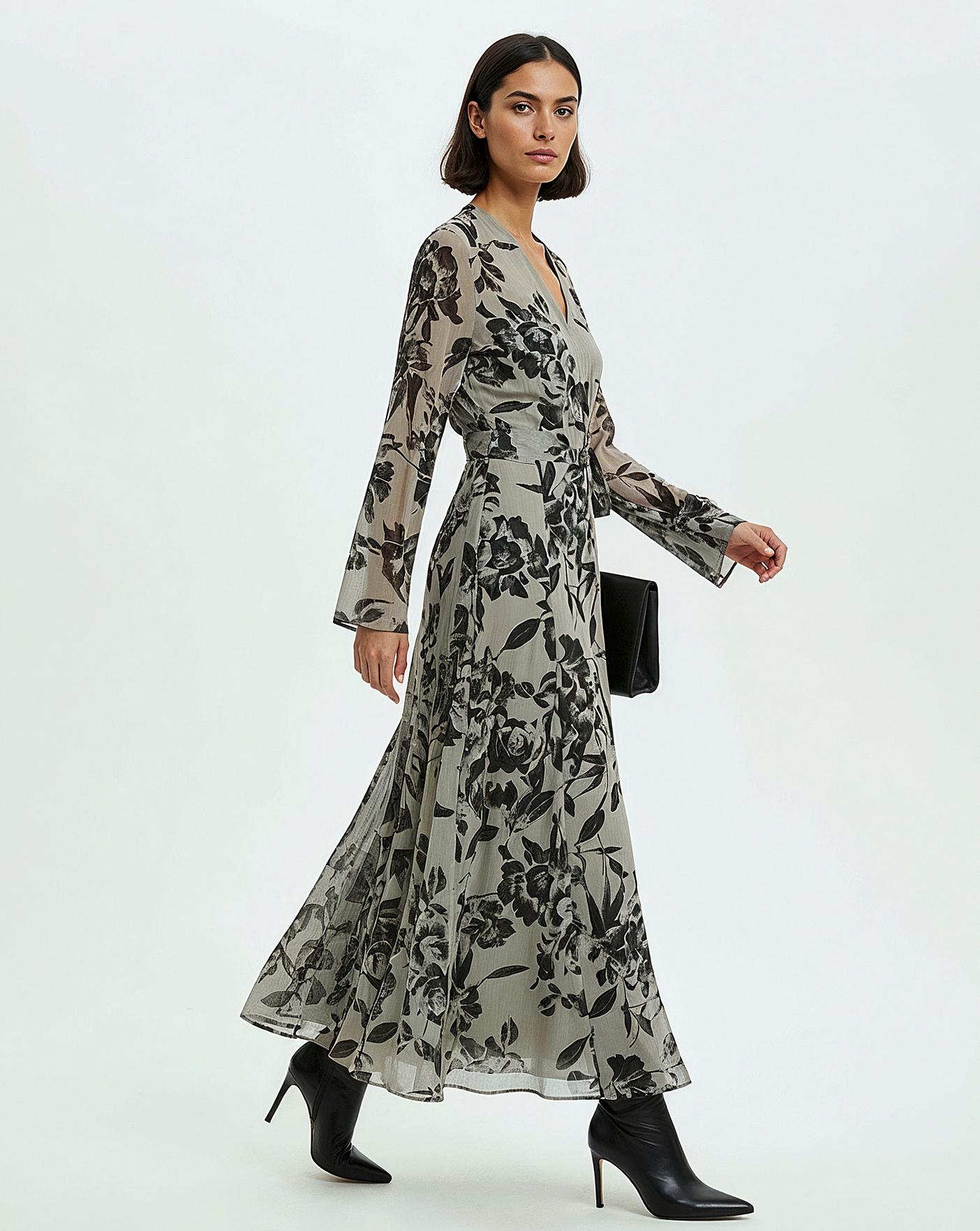 chinese dress ladies RELIGION Time Green Floral Maxi Dress main image 1