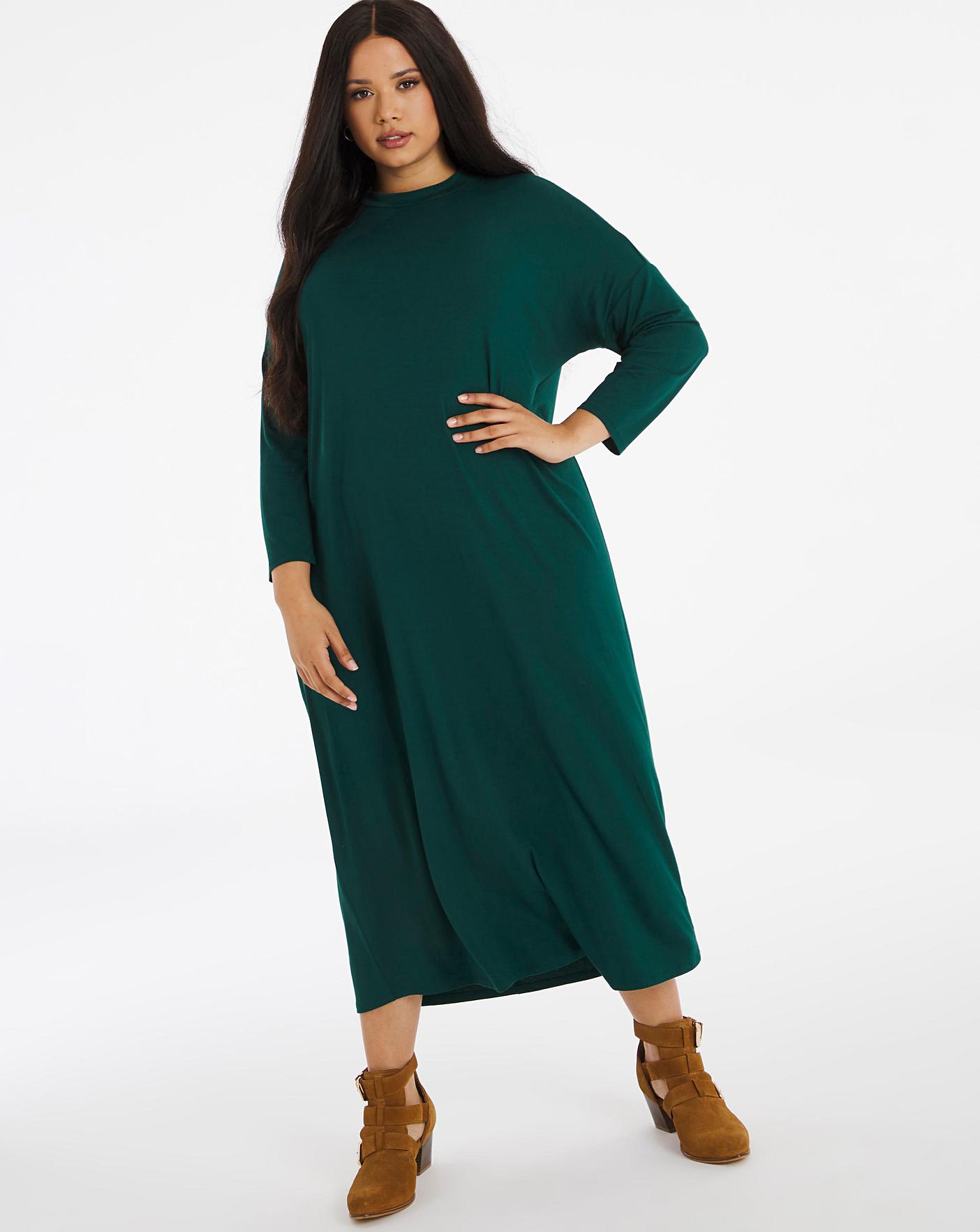 emerald green t shirt dress