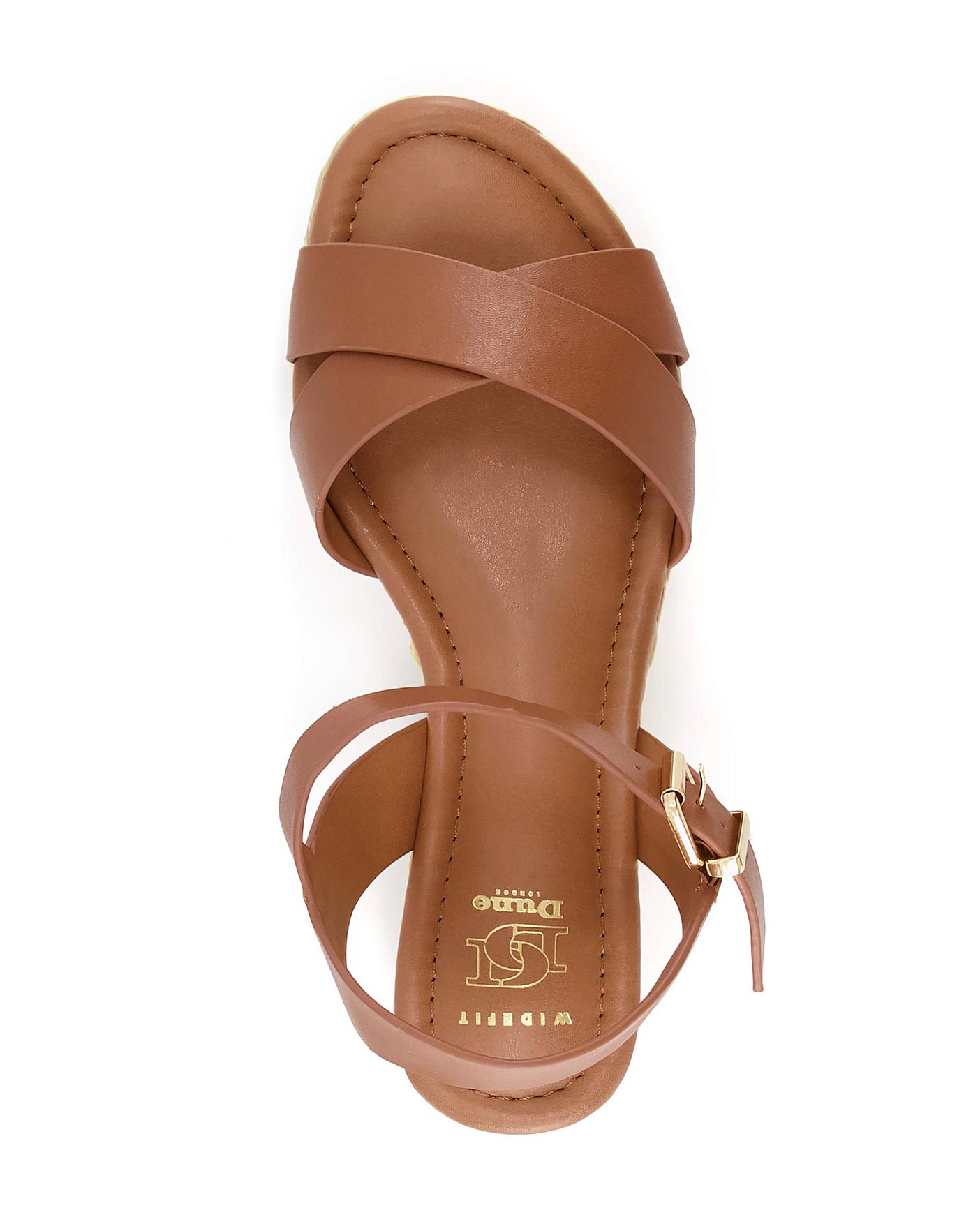 Dune tan wedge sandals best sale