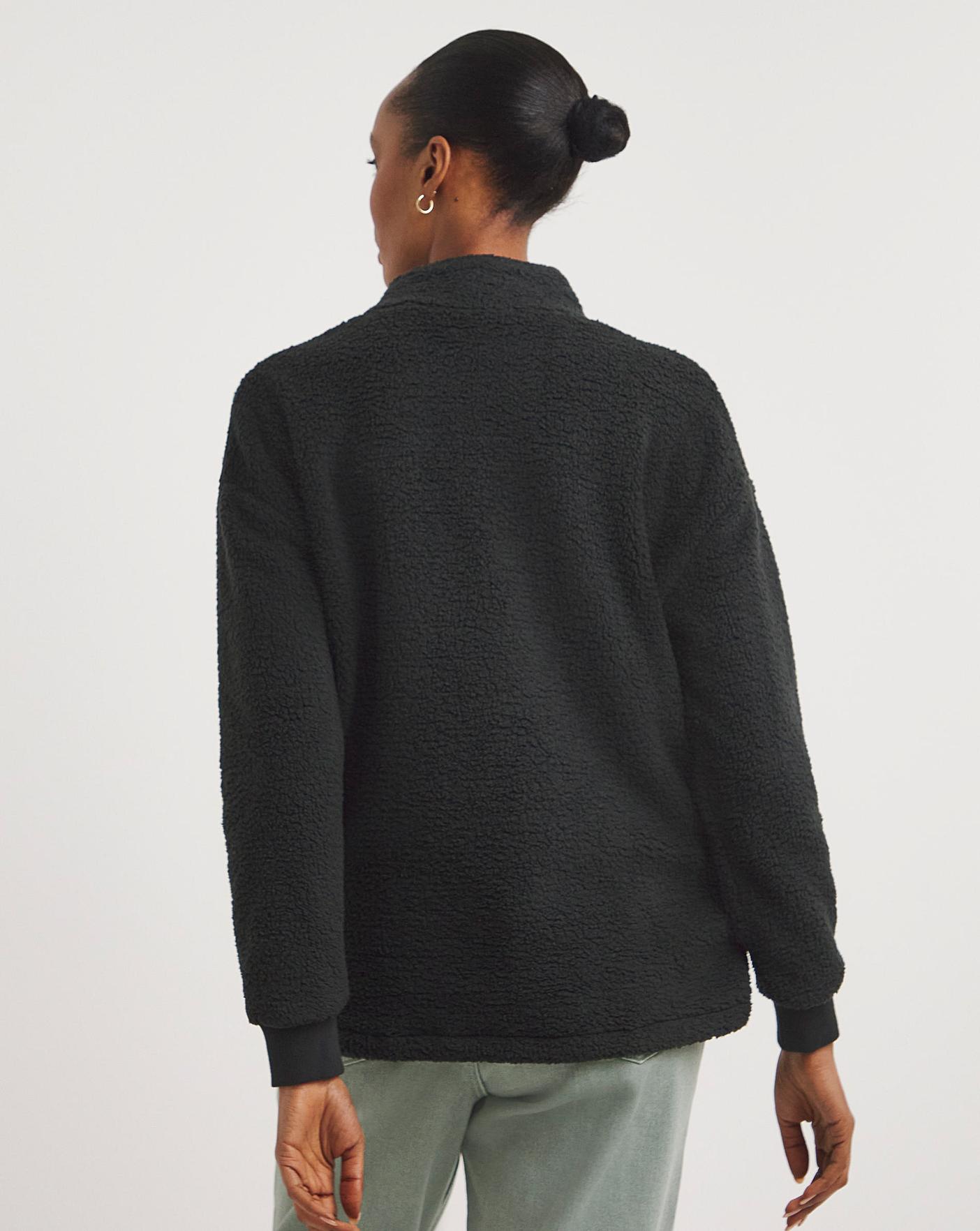 Black Fleece Collar Zip Jacket Ambrose Wilson