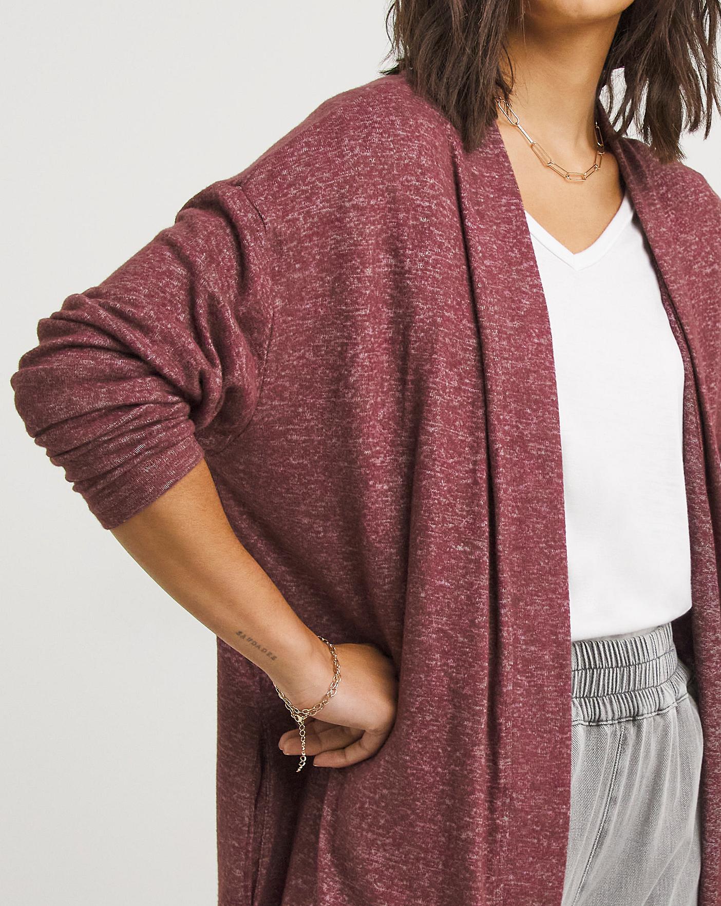 Burgundy Soft Touch Cardigan J D Williams