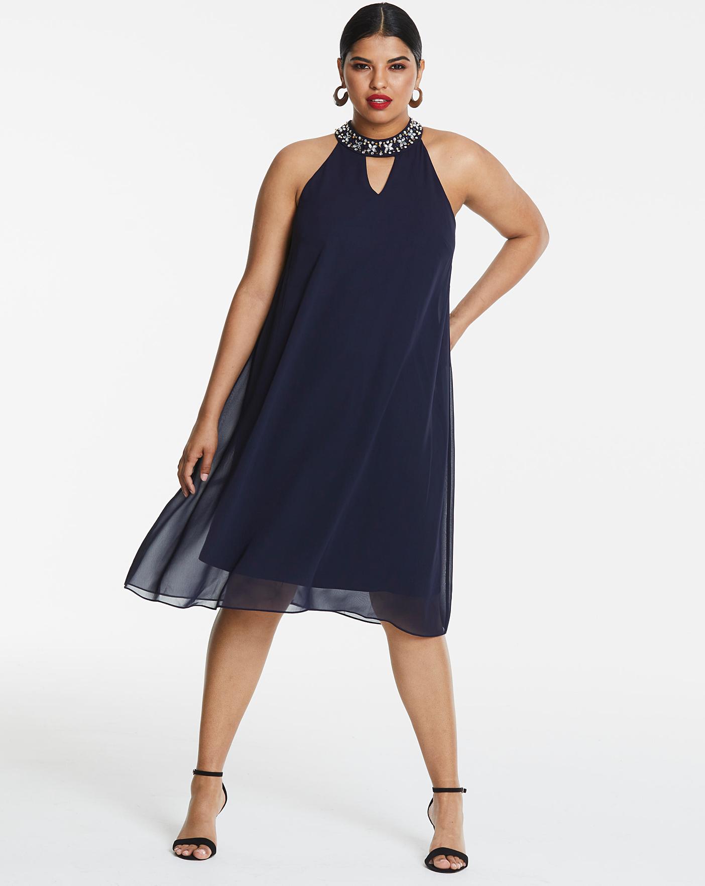 Joanna Hope Bead Trim Swing Dress | Simply Be