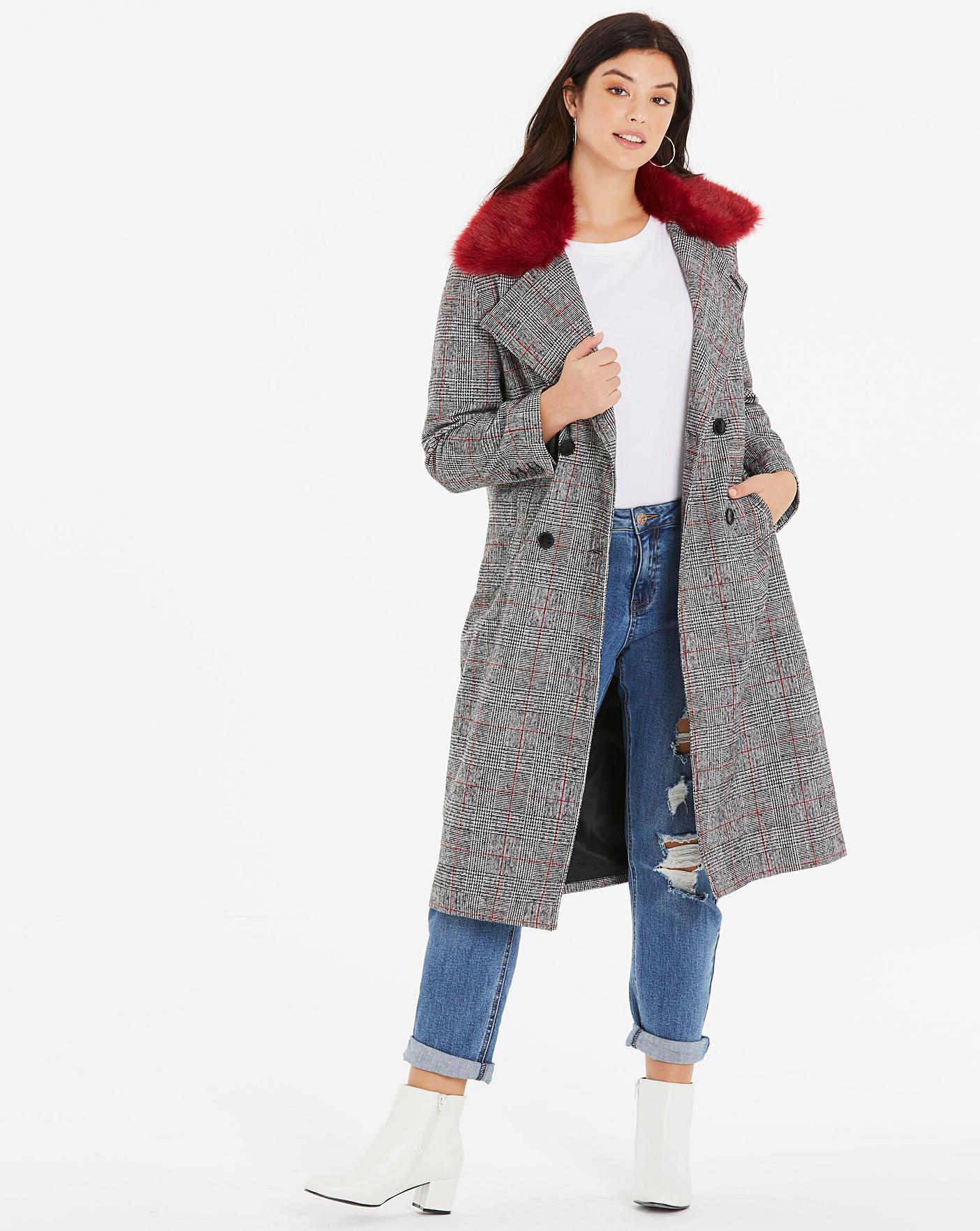 maxi check coat