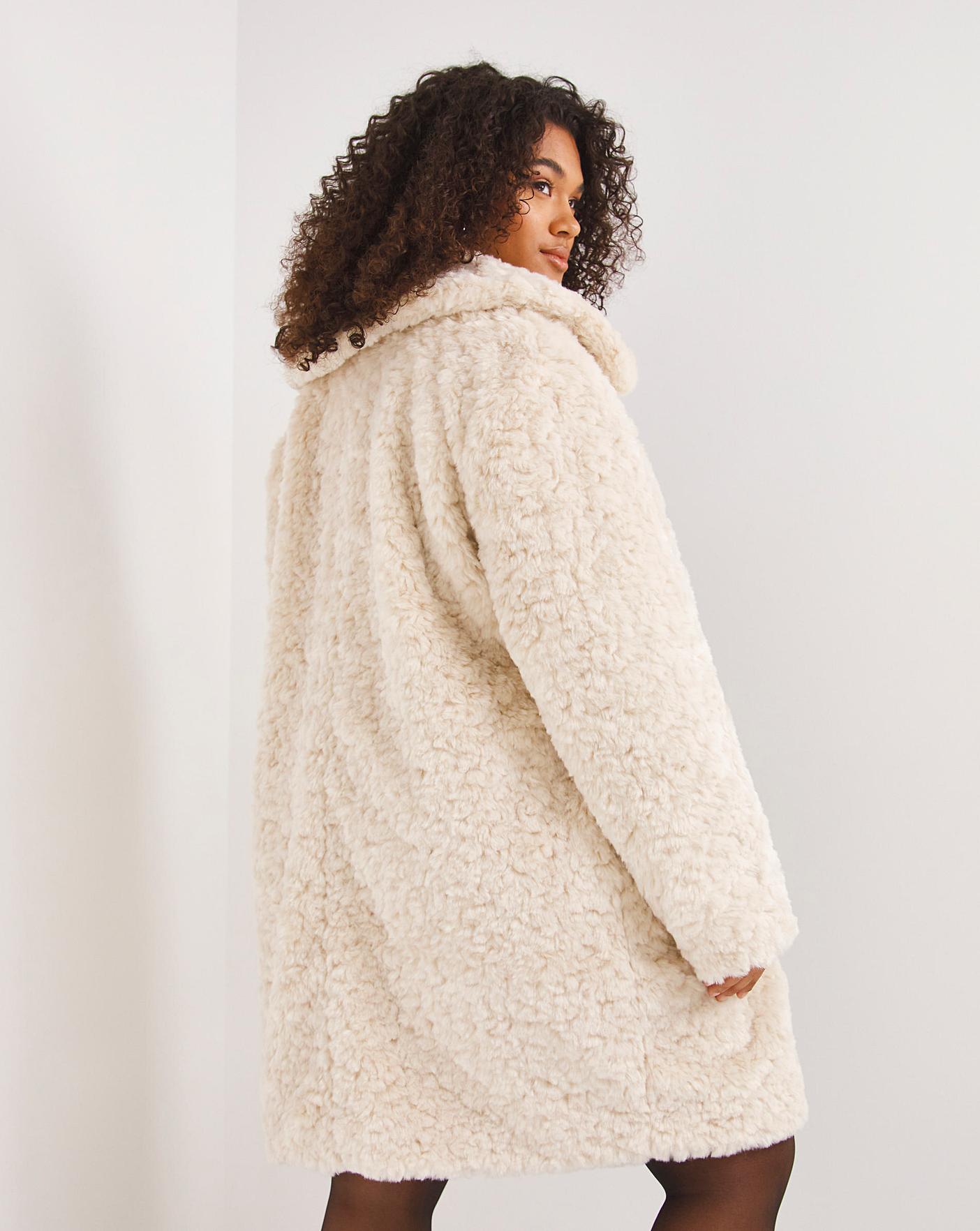 Topshop cream teddy on sale coat