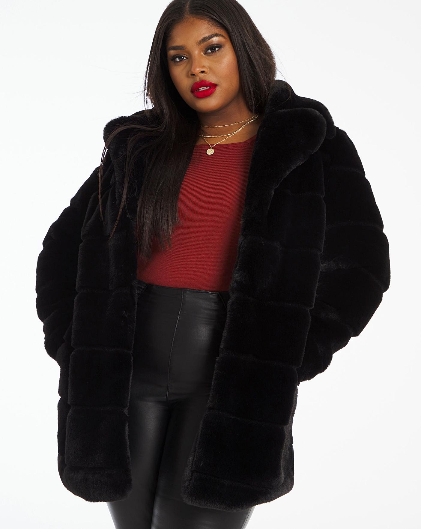 Simply be faux fur coat Clearance